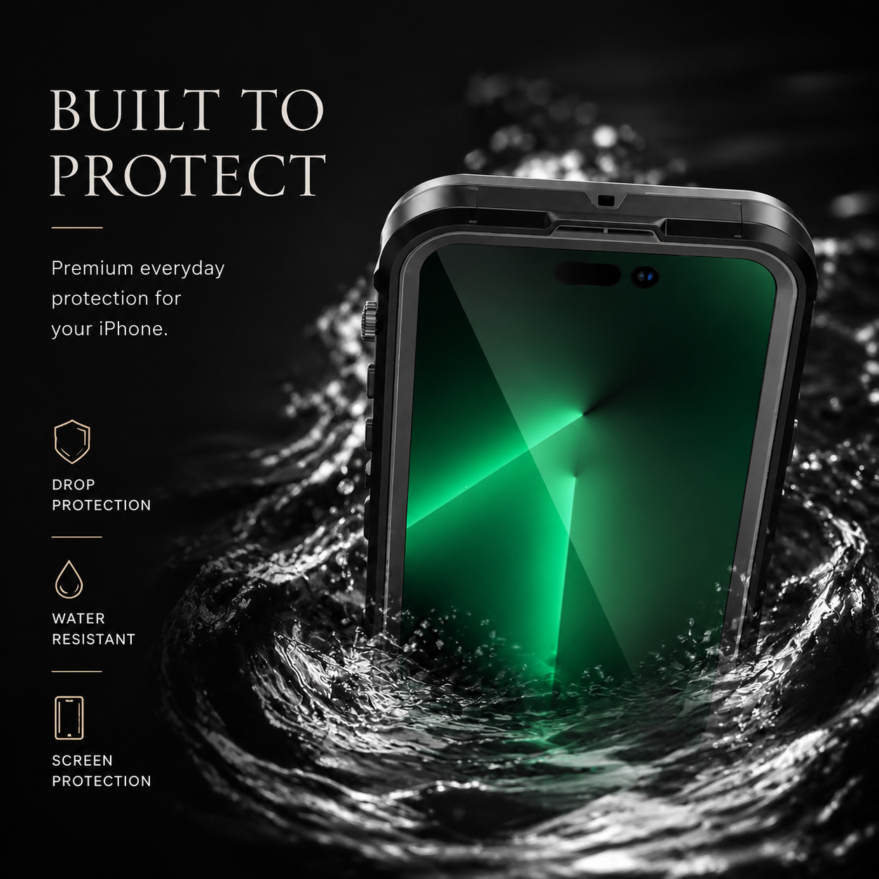 Premium iPhone Case MagSafe Compatible Waterproof IP68 Protective Cover 360 Full Body Shockproof Rugged Anti Scratch Dustproof Camera Protection Design