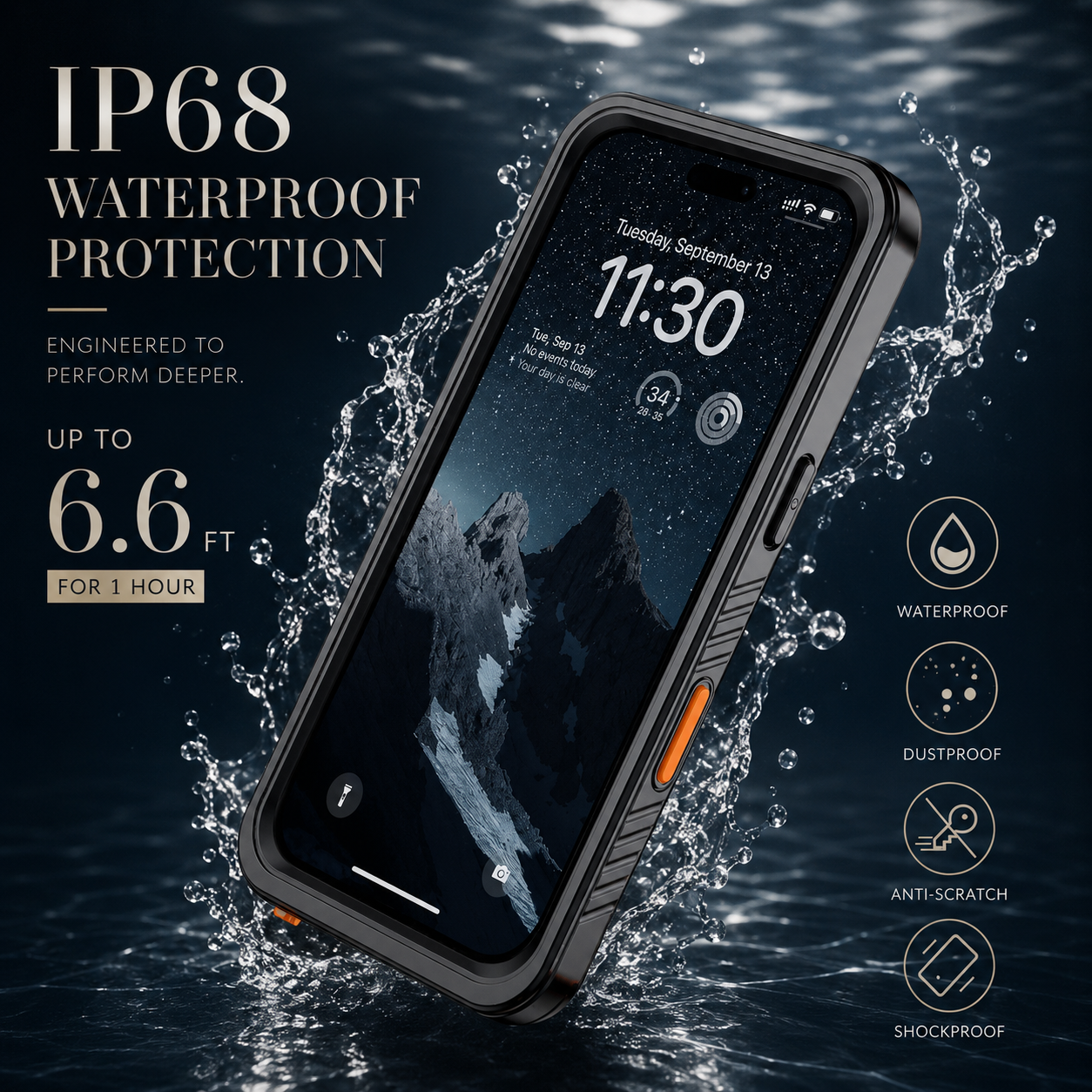Premium iPhone Case MagSafe Compatible Waterproof Rugged Full Body Protective Cover Shockproof Dustproof Built In Screen Protector Non Slip Design