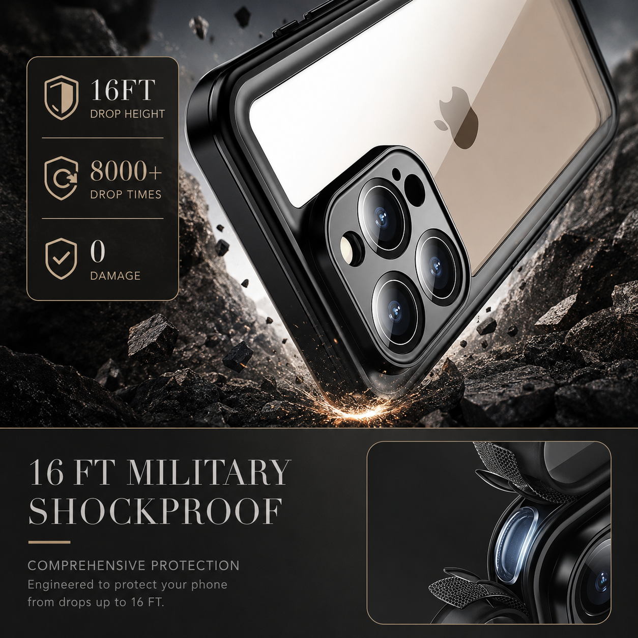 Premium iPhone Case MagSafe Compatible Waterproof Rugged Full Body Protective Cover Shockproof Dustproof Built In Screen Protector Non Slip Design