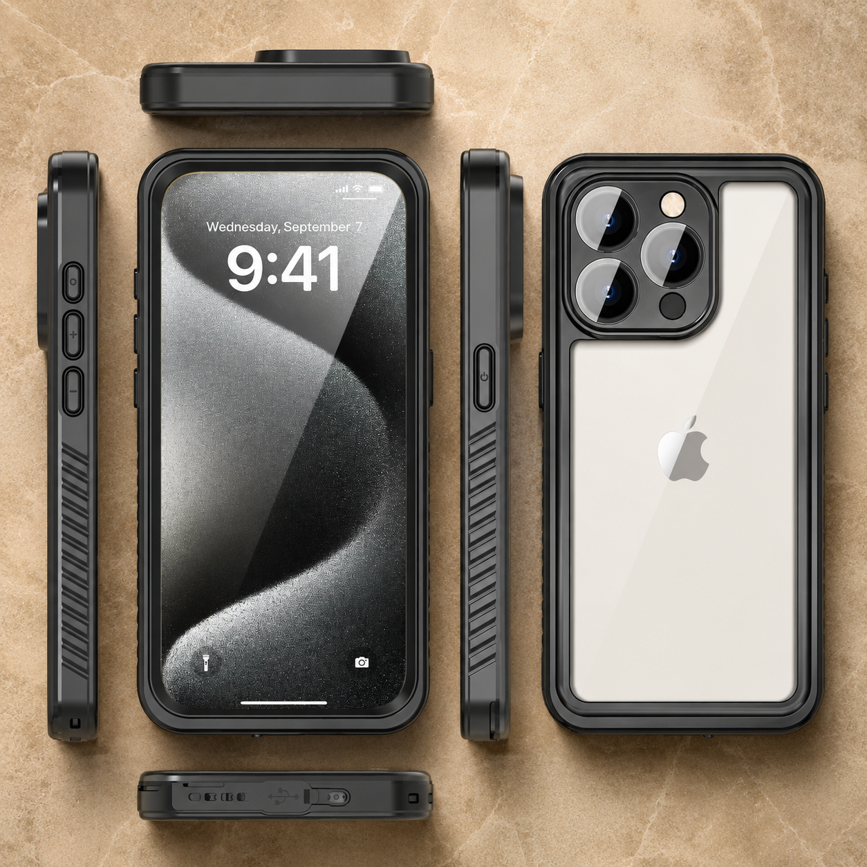Premium iPhone Case MagSafe Compatible Waterproof Rugged Full Body Protective Cover Shockproof Dustproof Built In Screen Protector Non Slip Design