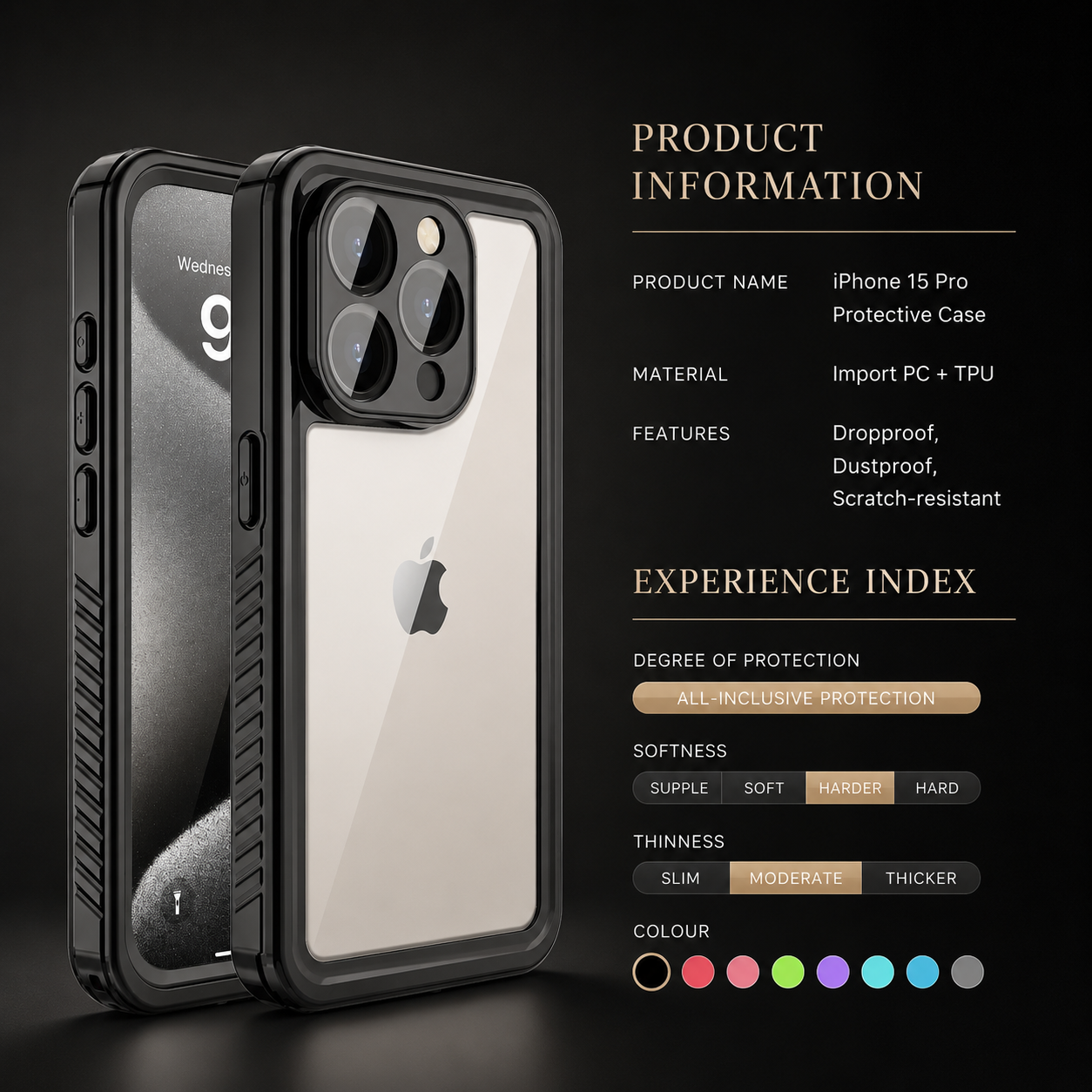 Premium iPhone Case MagSafe Compatible Waterproof Rugged Full Body Protective Cover Shockproof Dustproof Built In Screen Protector Non Slip Design