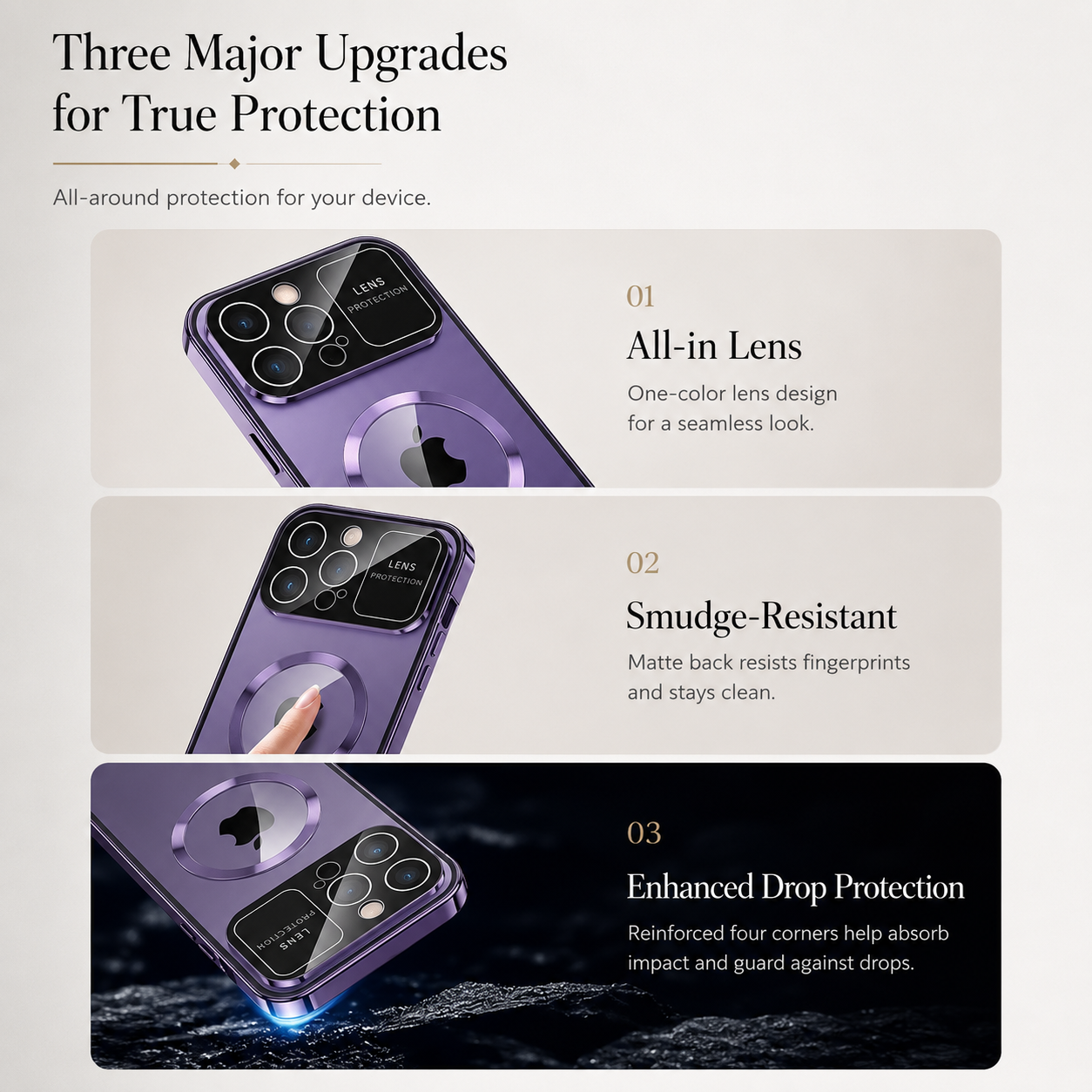 Premium iPhone Case MagSafe Double Glass Magnetic Shockproof Full Protection Cover Aluminum Frame Camera Lens Shield Clear Window Design