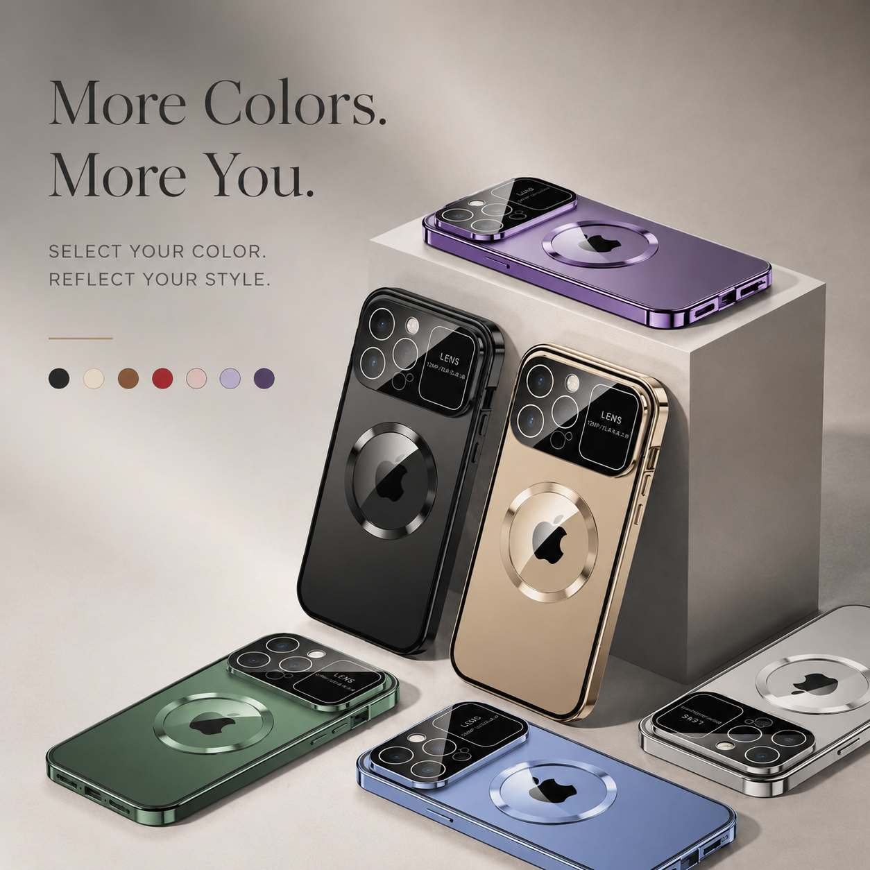 Premium iPhone Case MagSafe Double Glass Magnetic Shockproof Full Protection Cover Aluminum Frame Camera Lens Shield Clear Window Design