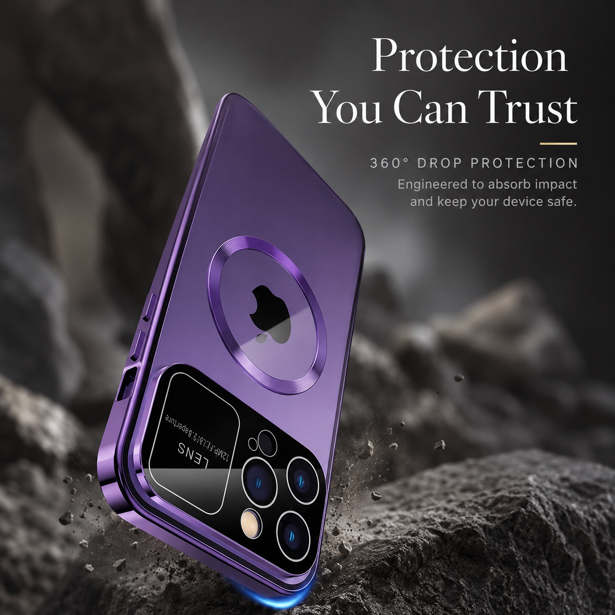 Premium iPhone Case MagSafe Double Glass Magnetic Shockproof Full Protection Cover Aluminum Frame Camera Lens Shield Clear Window Design