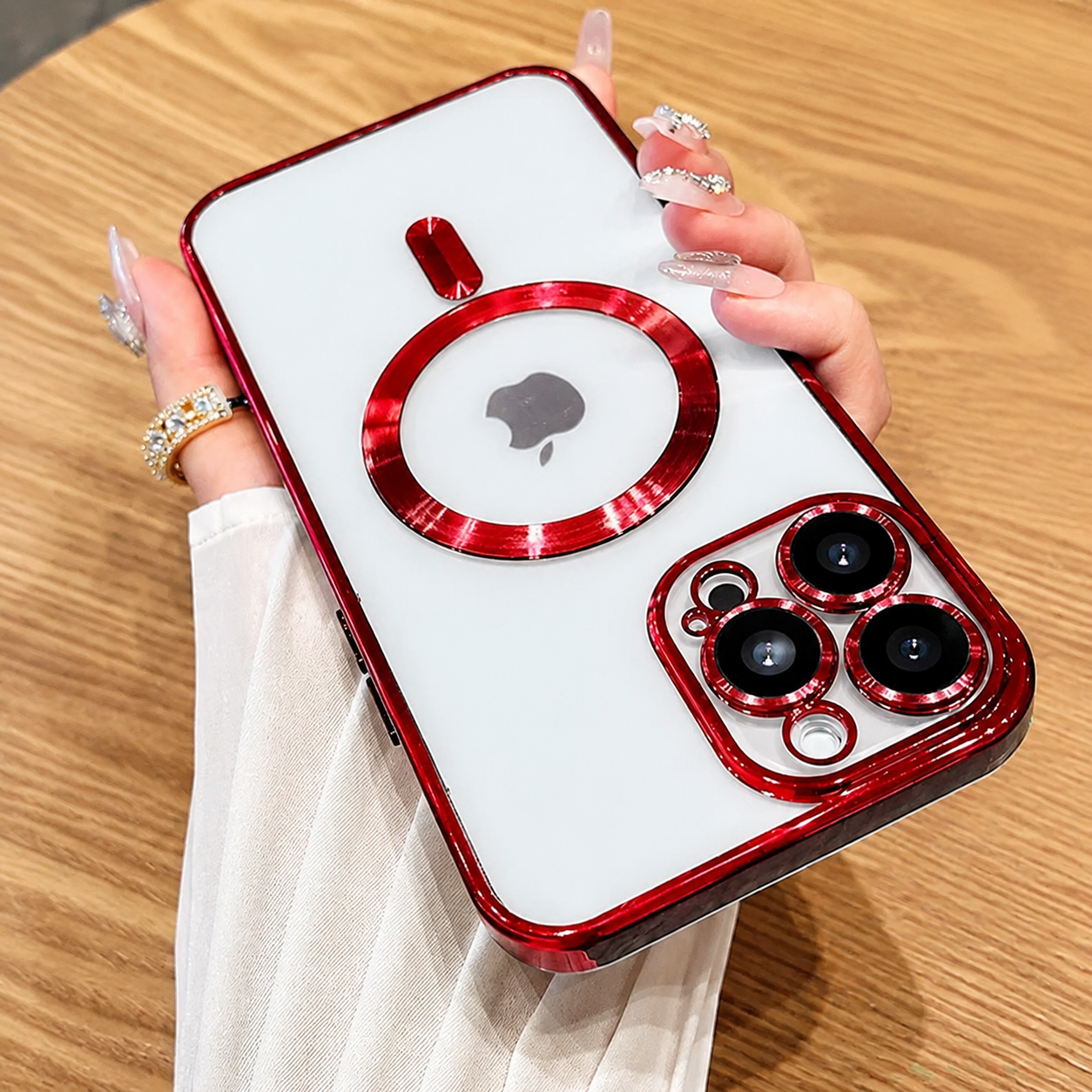 Premium iPhone Case MagSafe Plating Magnetic Wireless Charging Lens Protection Shockproof Slim Durable Protective Cover Luxury Design