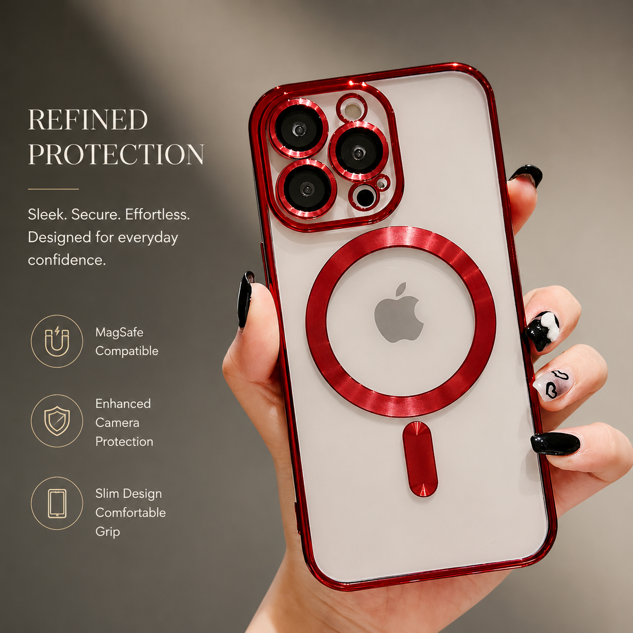 Premium iPhone Case MagSafe Plating Magnetic Wireless Charging Lens Protection Shockproof Slim Durable Protective Cover Luxury Design
