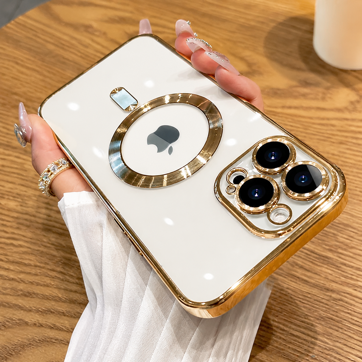Premium iPhone Case MagSafe Plating Magnetic Wireless Charging Lens Protection Shockproof Slim Durable Protective Cover Luxury Design