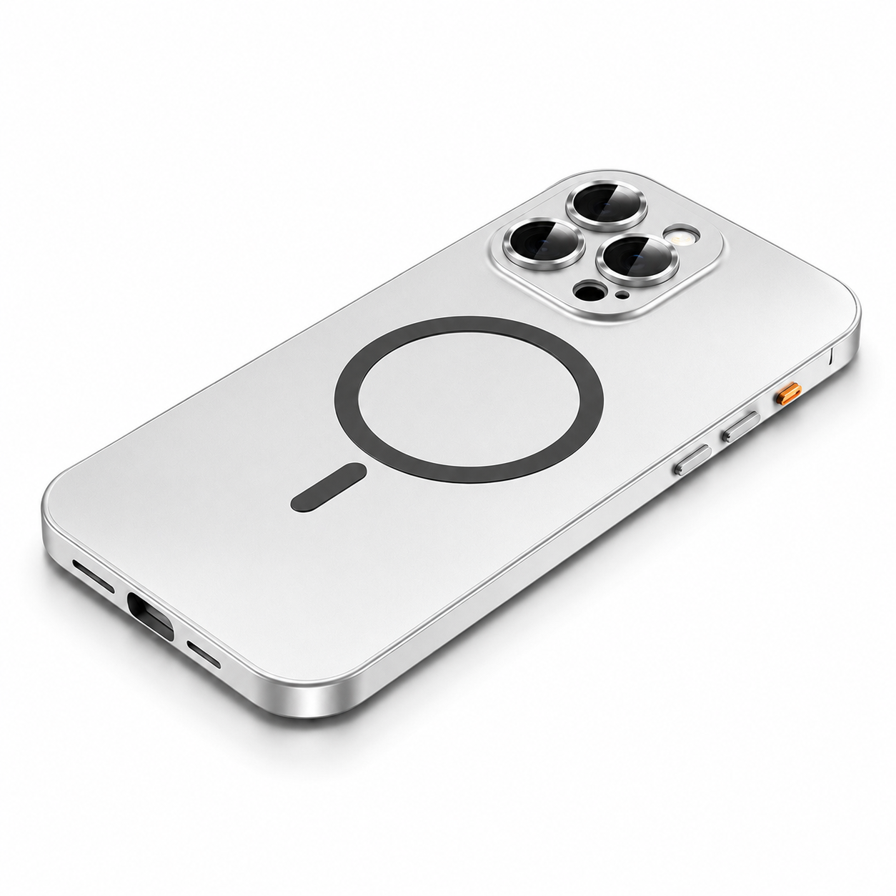 Premium iPhone Case Magnetic Aluminum Metal Frame Protective Cover MagSafe Compatible Hard PC Back Shockproof Anti Scratch Matte Anti Fingerprint Slim Design
