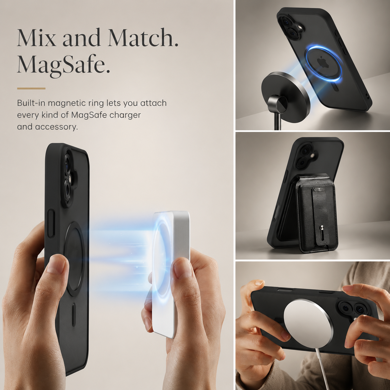Premium iPhone Case Magnetic Armor Shockproof Cover MagSafe Compatible Matte Translucent Protective Case Wireless Charging Slim Full Coverage Design