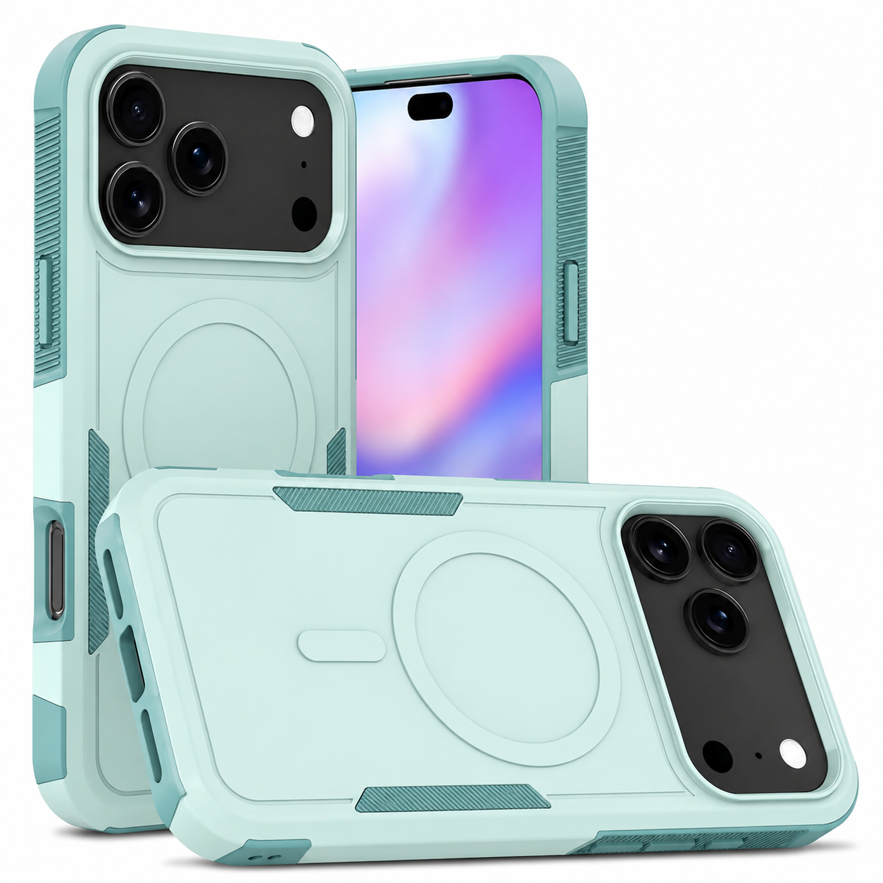 Premium iPhone Case Magnetic Charging Compatible Heavy Armor Protective Cover 2-in-1 Shockproof PC TPU Matte Anti Fingerprint Full Coverage