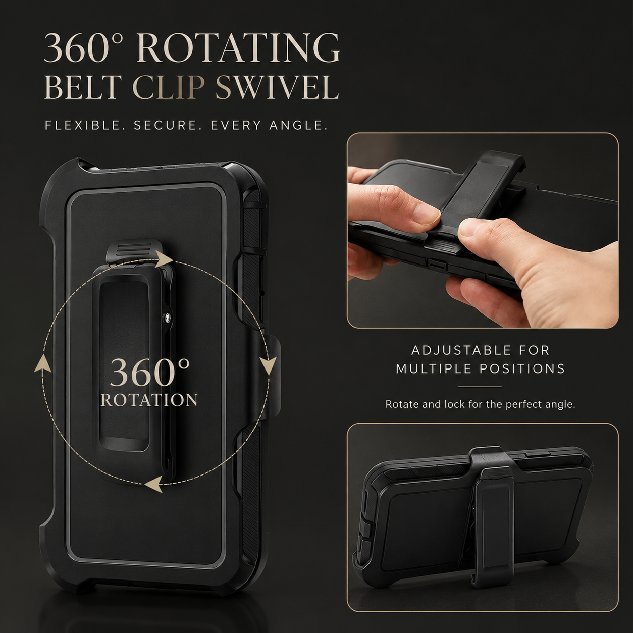 Premium iPhone Case Magnetic Defender Protective Cover Heavy Duty Shockproof TPU PC Armor Belt Clip Holder Wireless Charging Full Coverage