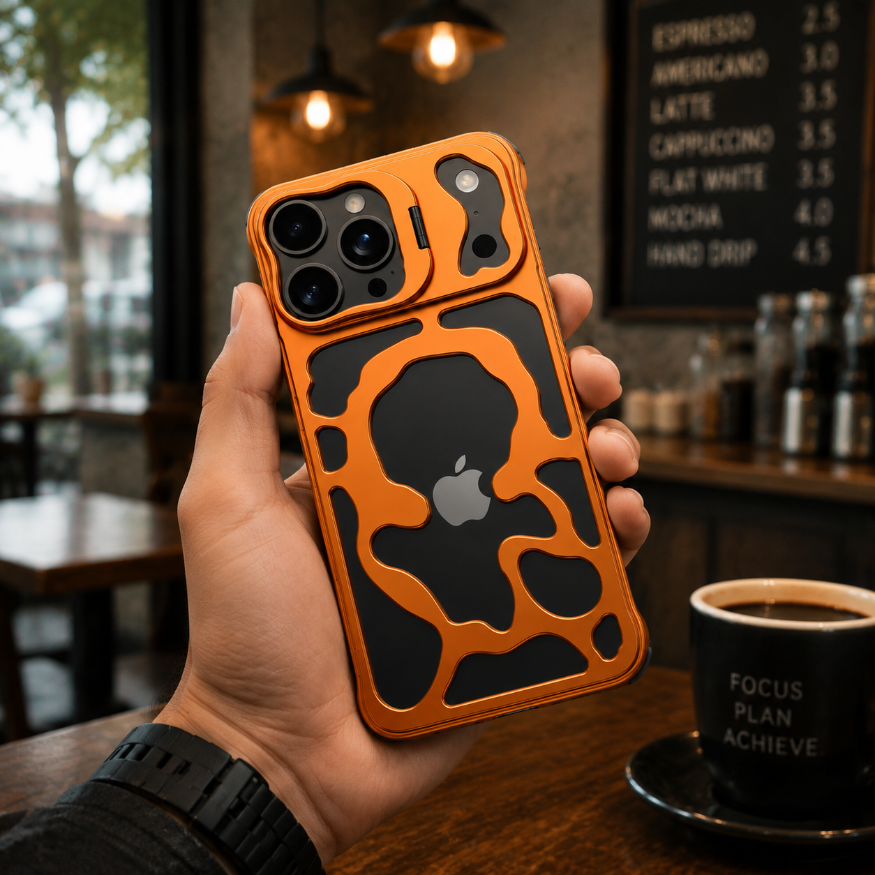 Premium iPhone Case Magnetic Hollow Metal Cover with Heat Dissipation Stand Bracket Shockproof Scratch Resistant Open Frame Lightweight Protective Design