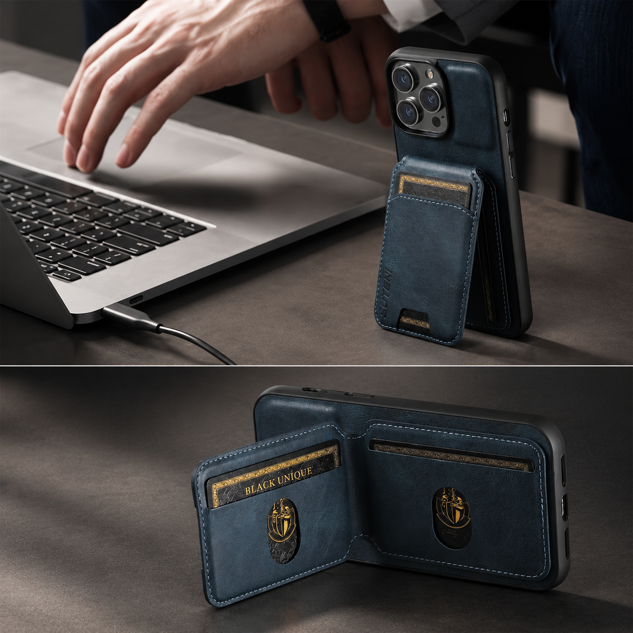 Premium iPhone Case Magnetic Leather Wallet Card Holder Protective Cover Camera Lens Protection Anti Scratch Non Slip Full Coverage