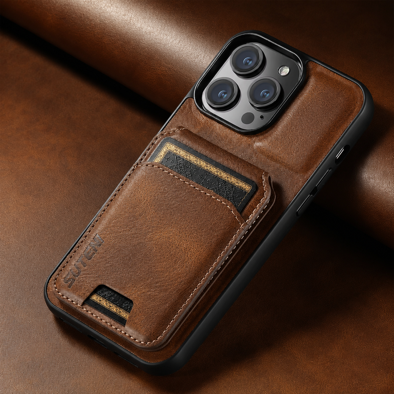 Premium iPhone Case Magnetic Leather Wallet Card Holder Protective Cover Camera Lens Protection Anti Scratch Non Slip Full Coverage