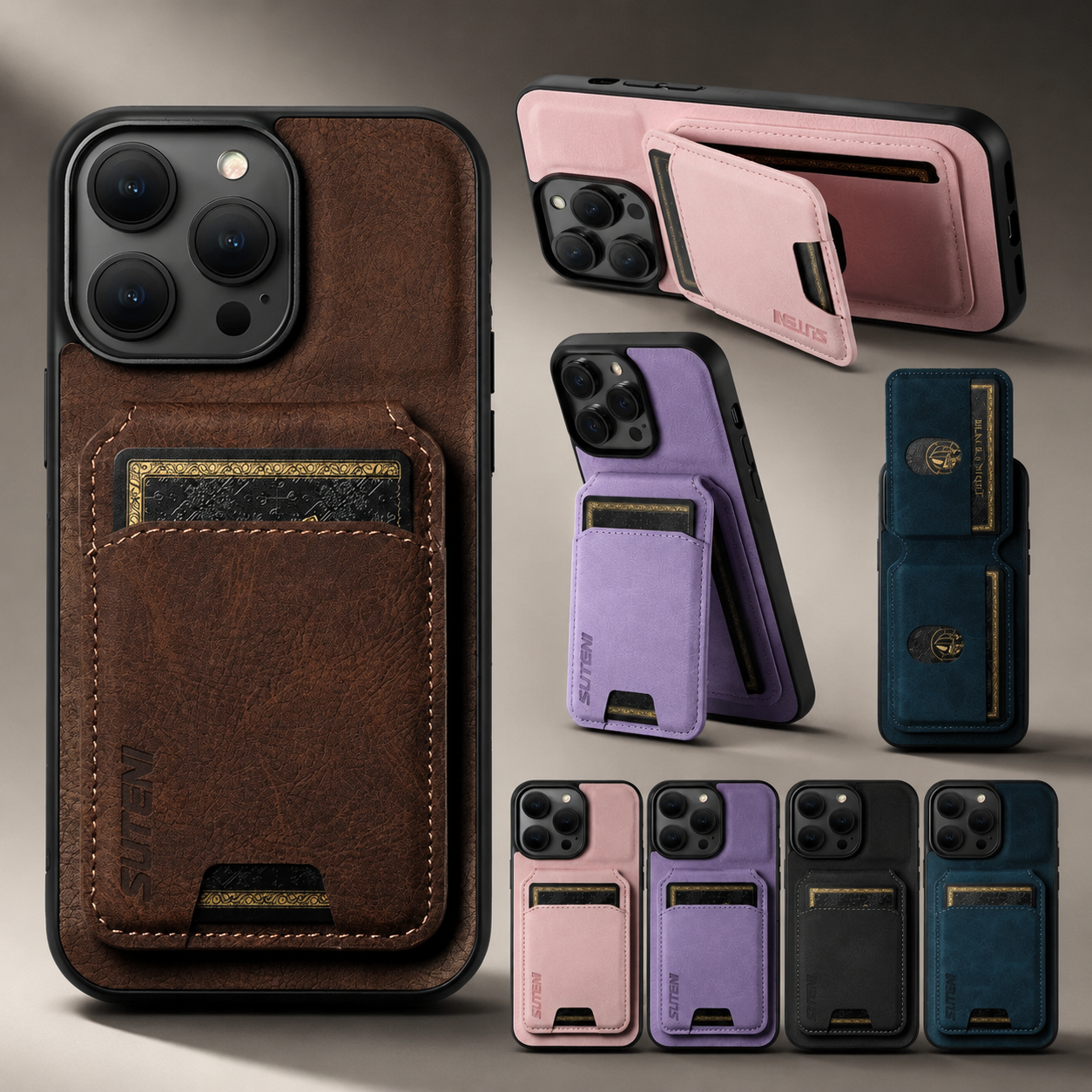 Premium iPhone Case Magnetic Leather Wallet Card Holder Protective Cover Camera Lens Protection Anti Scratch Non Slip Full Coverage