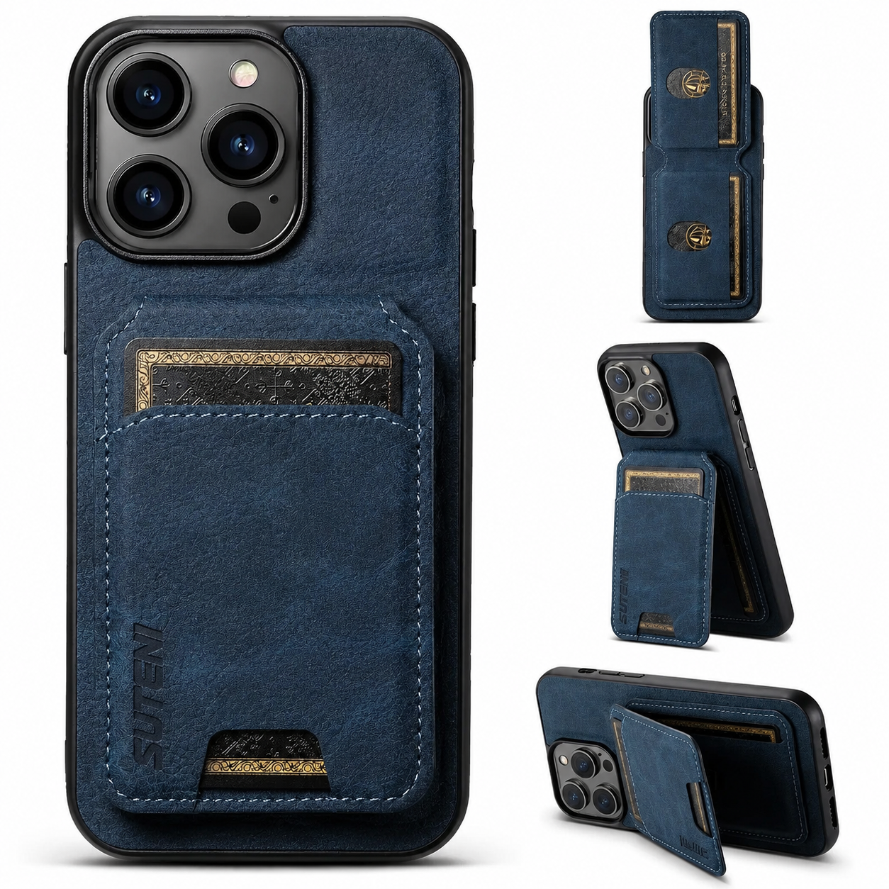 Premium iPhone Case Magnetic Leather Wallet Card Holder Protective Cover Camera Lens Protection Anti Scratch Non Slip Full Coverage