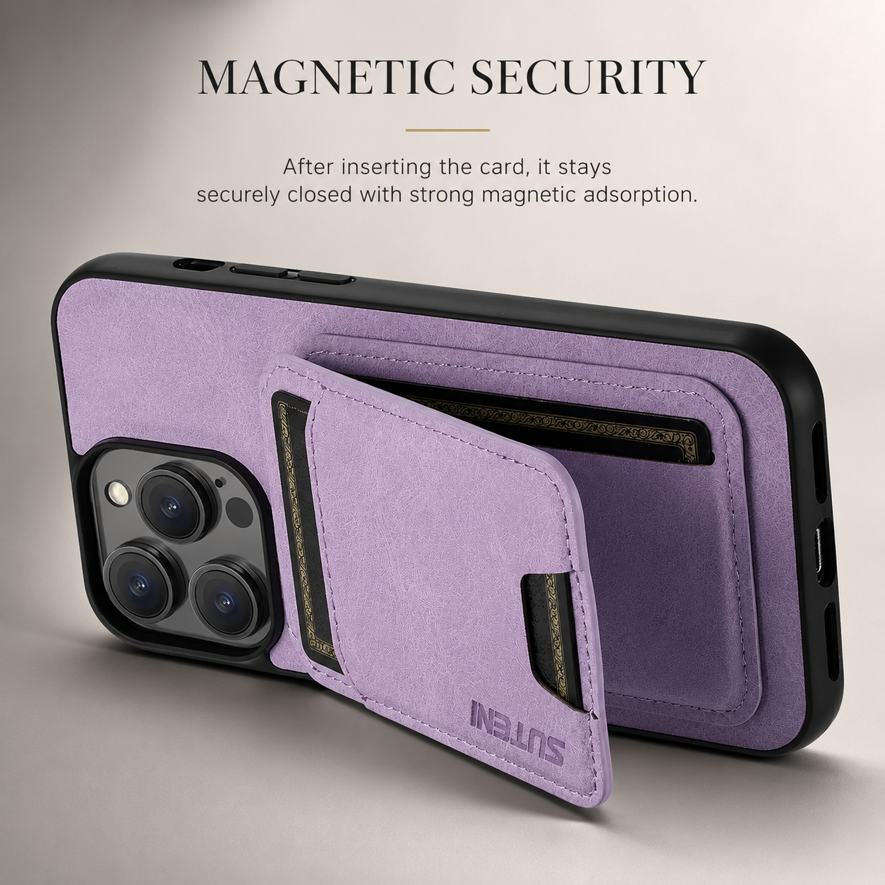 Premium iPhone Case Magnetic Leather Wallet Card Holder Protective Cover Camera Lens Protection Anti Scratch Non Slip Full Coverage