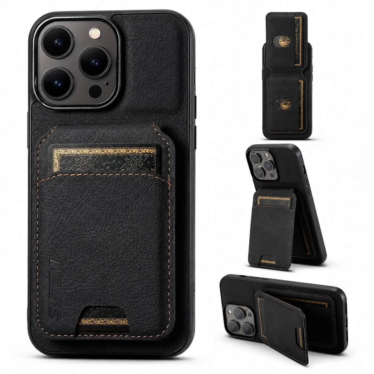 Premium iPhone Case Magnetic Leather Wallet Card Holder Protective Cover Camera Lens Protection Anti Scratch Non Slip Full Coverage