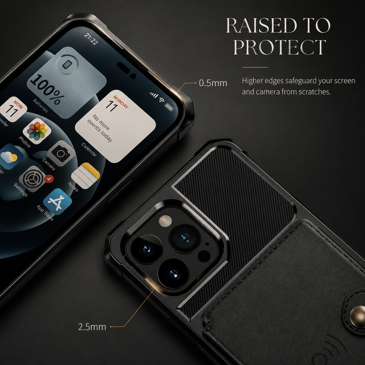 Premium iPhone Case Magnetic Leather Wallet Cover Card Slot Holder with Flip Stand Shockproof Anti Fingerprint Protective Design Slim Durable Style