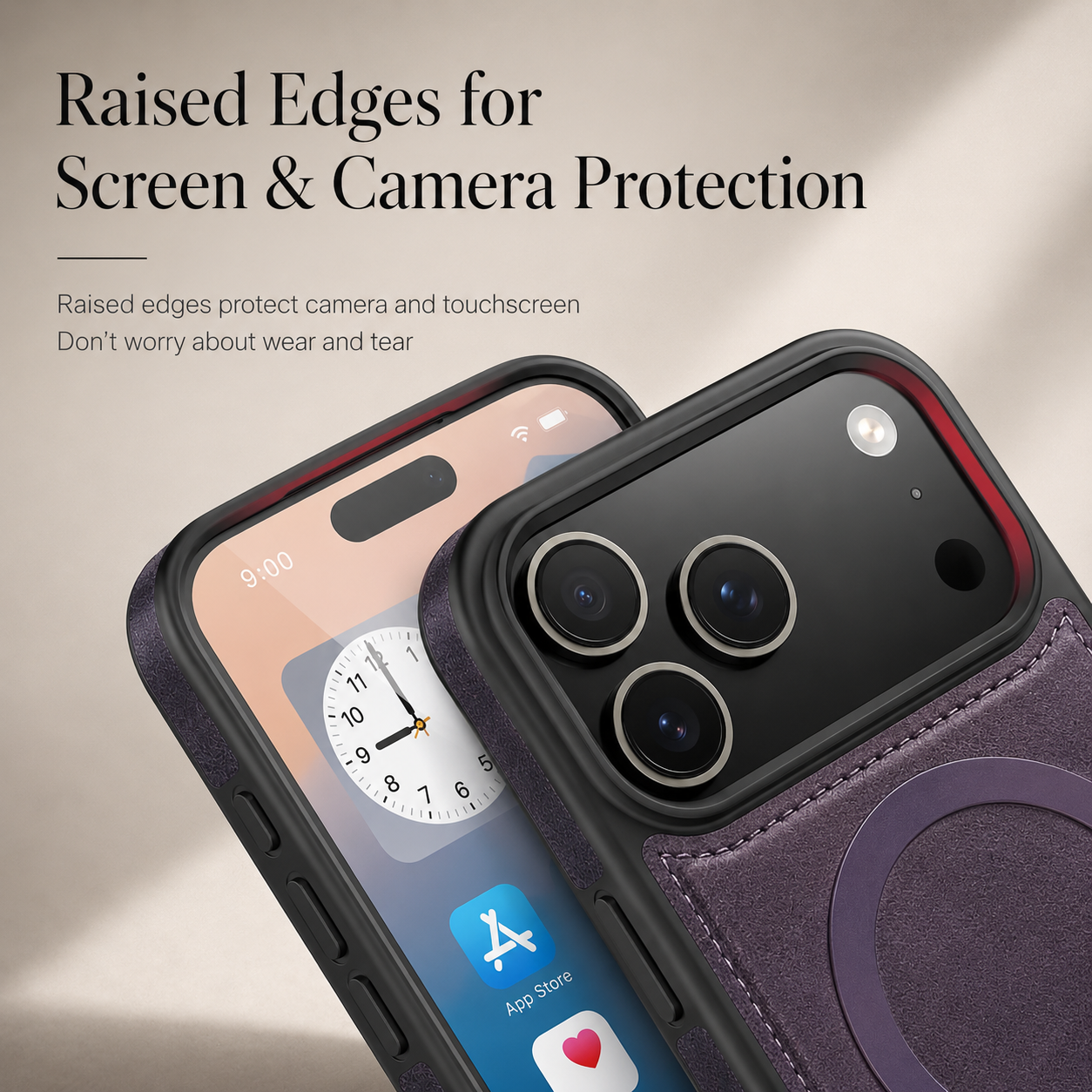 Premium iPhone Case Magnetic Leather Wallet Flip Cover Card Holder Camera Lens Protection Wireless Charging Compatible Anti Scratch Full Coverage