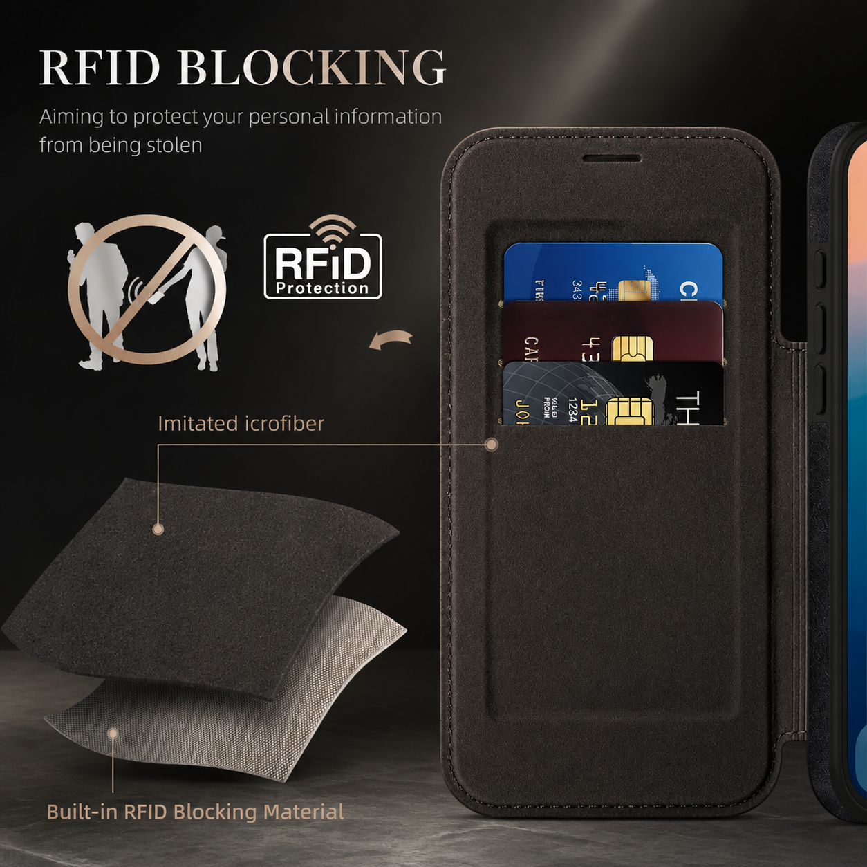 Premium iPhone Case Magnetic Leather Wallet Flip Cover Card Holder Camera Lens Protection Wireless Charging Compatible Anti Scratch Full Coverage