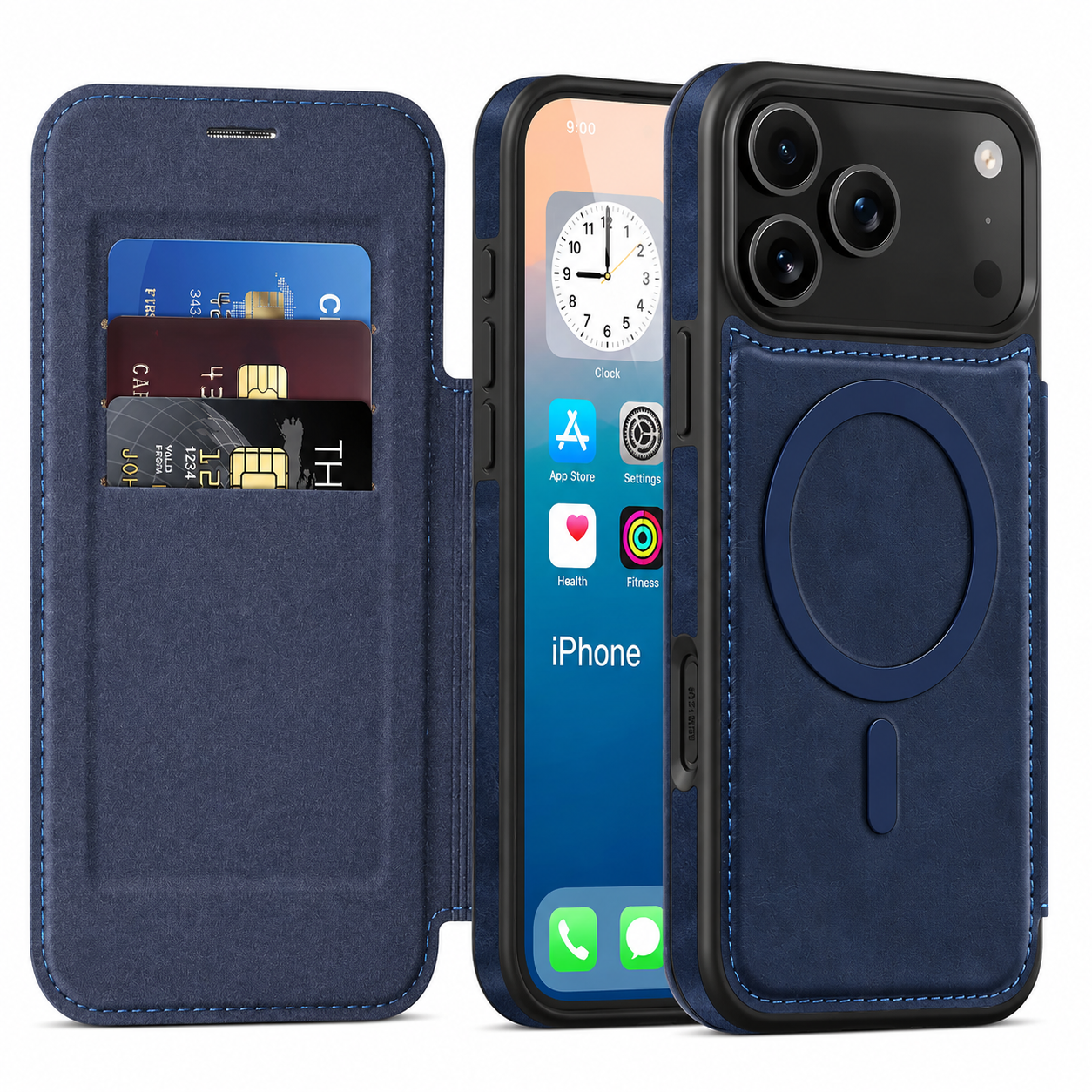 Premium iPhone Case Magnetic Leather Wallet Flip Cover Card Holder Camera Lens Protection Wireless Charging Compatible Anti Scratch Full Coverage
