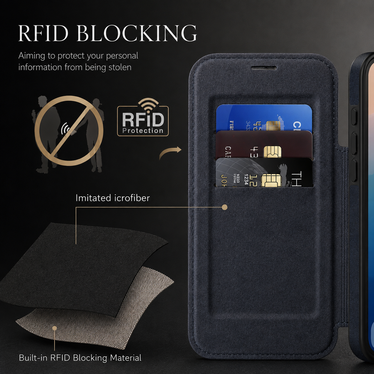 Premium iPhone Case Magnetic Leather Wallet Flip Cover Card Holder Camera Lens Protection Wireless Charging Compatible Anti Scratch Full Coverage