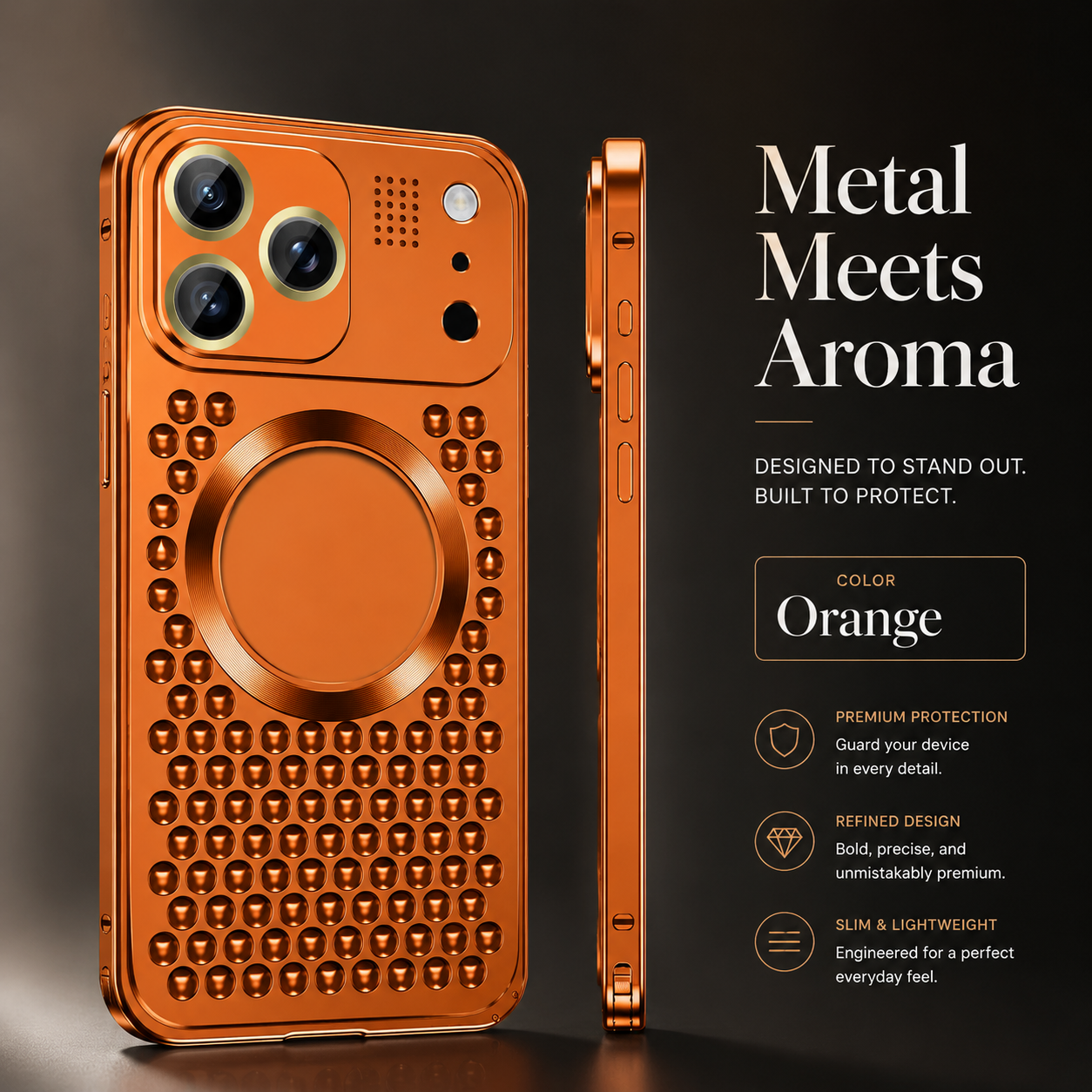 Premium iPhone Case Magnetic Protective Cover Aluminum Alloy Frame Shockproof Anti Fall Heat Dissipation Camera Lens Guard Slim Metal Bumper Design