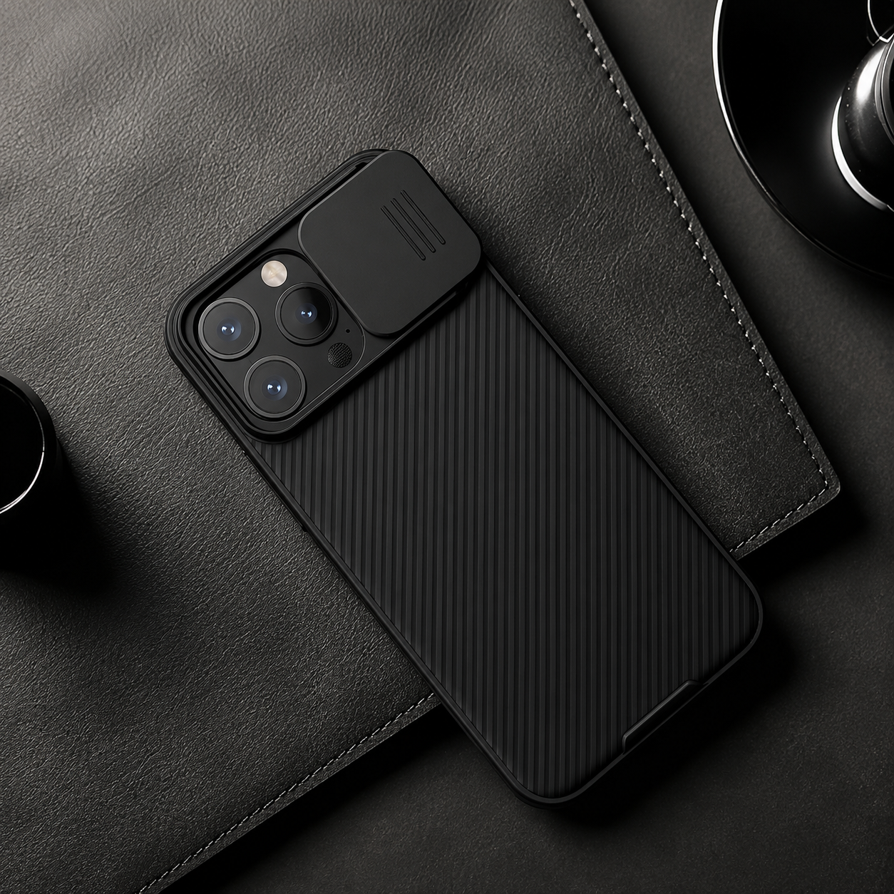 Premium iPhone Case Magnetic Protective Cover Sliding Camera Lens Protection Shockproof Anti Scratch Rugged CamShield Pro PC TPU Anti Slip Full Coverage