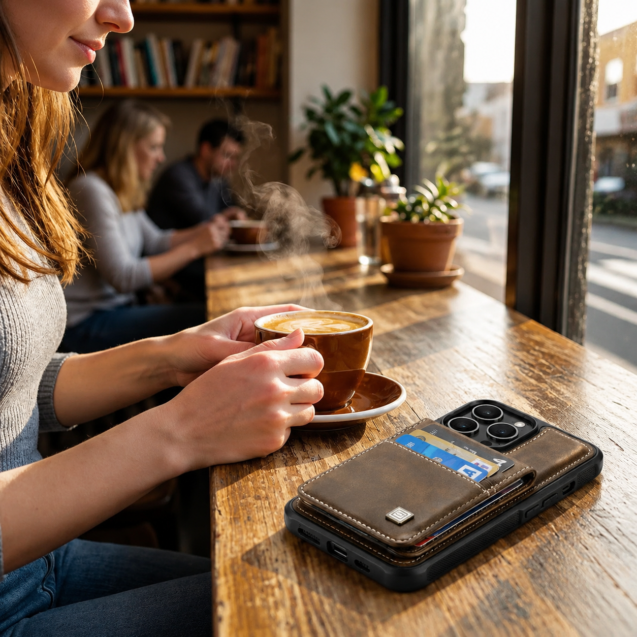 Premium iPhone Case Magnetic Wallet Cover PU Leather Detachable Flip Case Card Holder Wrist Strap Shockproof Protective Cover Slim Design
