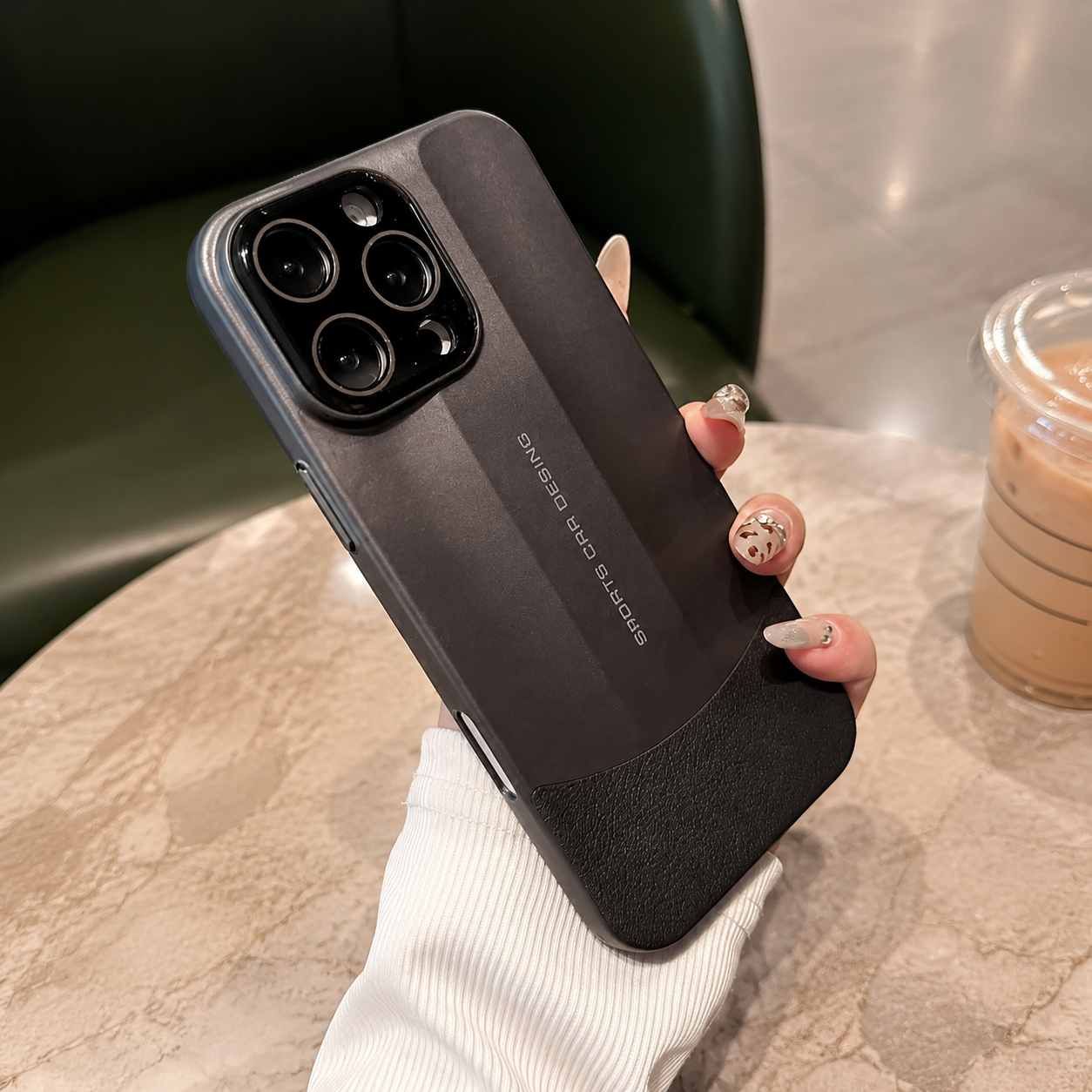 Premium iPhone Case Matte Leather Protective Cover Camera Lens Protection Anti Scratch Anti Fingerprint Slim Hard Back Non Slip Full Coverage