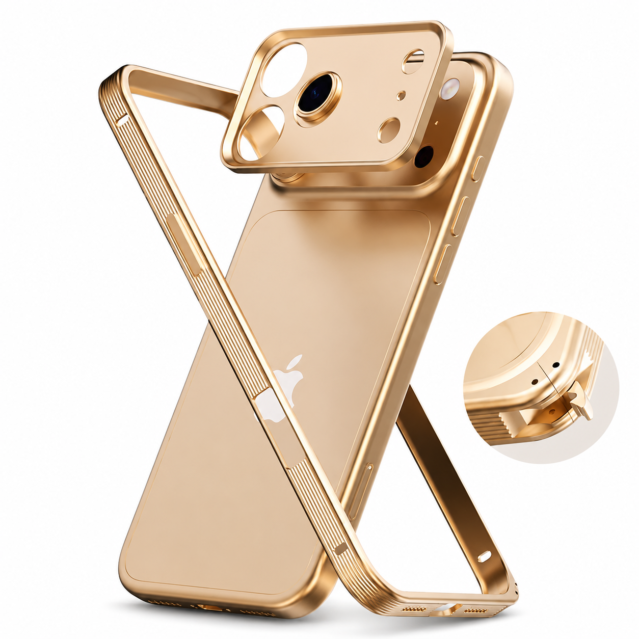 Premium iPhone Case Metal Frame MagSafe Compatible Protective Cover Heat Dissipation Design Anti Slip Grip Shockproof Camera Lens Protector Slim