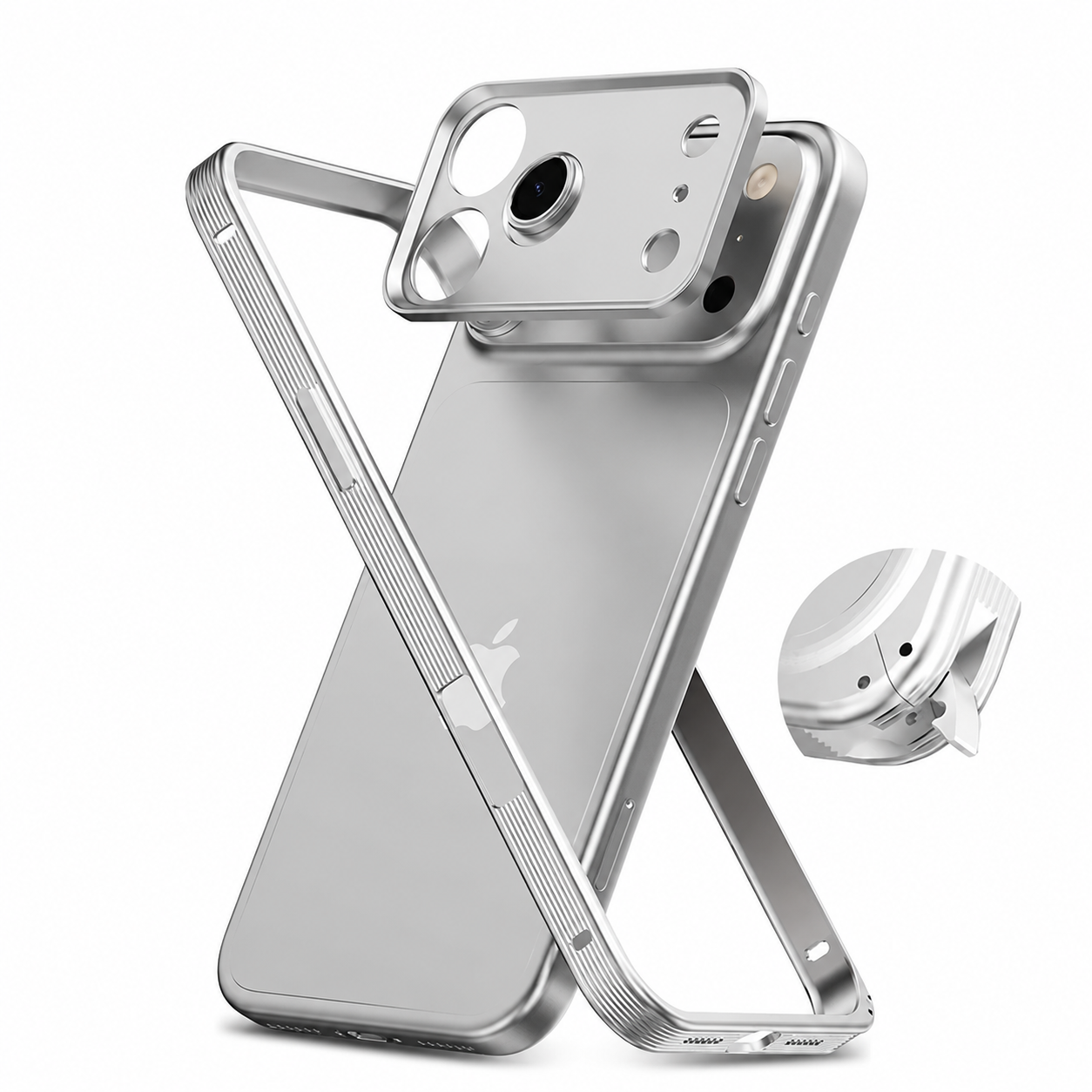 Premium iPhone Case Metal Frame MagSafe Compatible Protective Cover Heat Dissipation Design Anti Slip Grip Shockproof Camera Lens Protector Slim