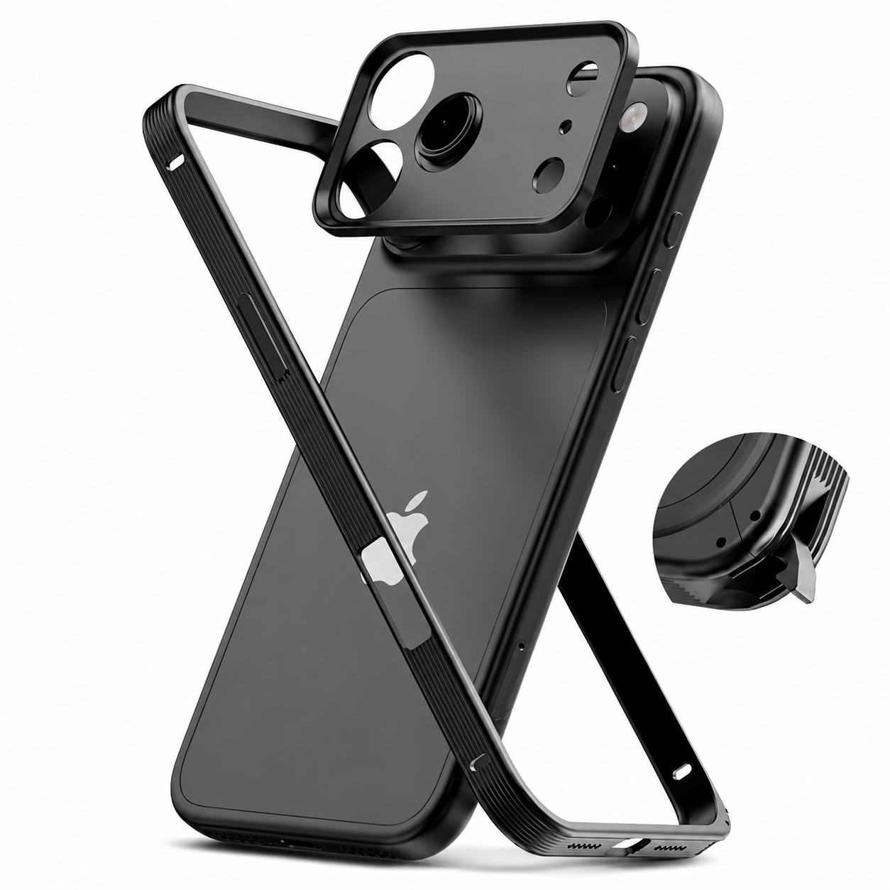 Premium iPhone Case Metal Frame MagSafe Compatible Protective Cover Heat Dissipation Design Anti Slip Grip Shockproof Camera Lens Protector Slim