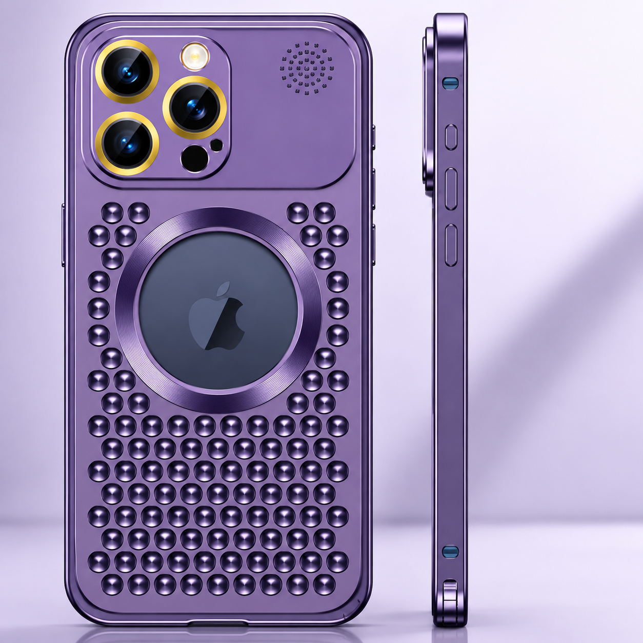 Premium iPhone Case Metal Heat Dissipation Cover MagSafe Compatible Magnetic Aluminum Back Shockproof Protective Case Camera Lens Screen Protection Ultra Thin Design