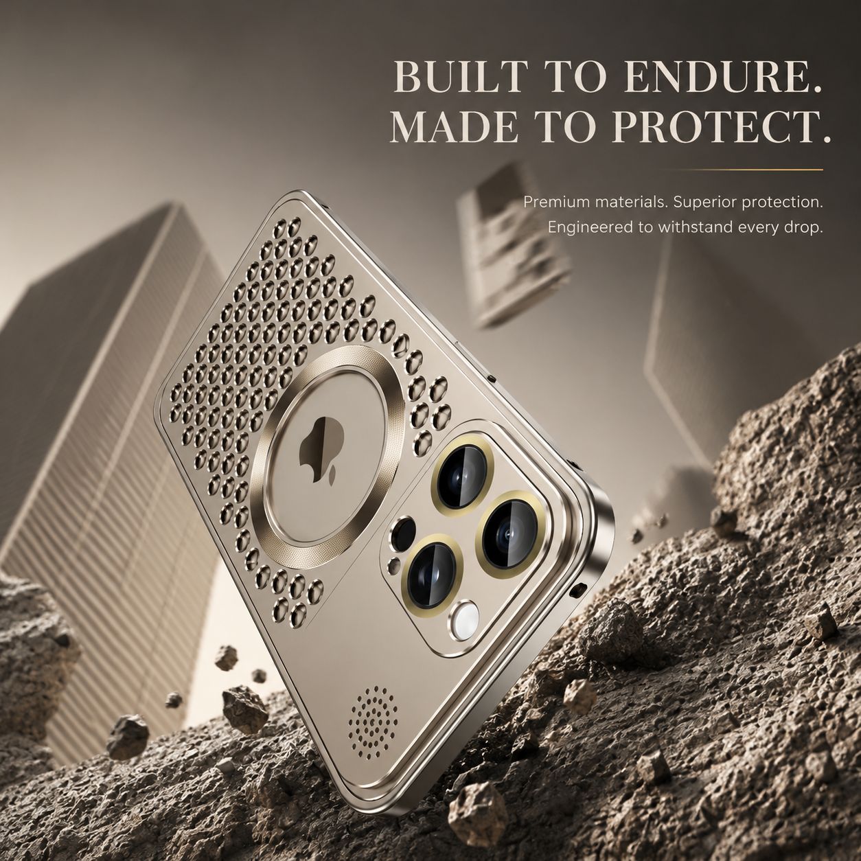 Premium iPhone Case Metal Heat Dissipation Cover MagSafe Compatible Magnetic Aluminum Back Shockproof Protective Case Camera Lens Screen Protection Ultra Thin Design