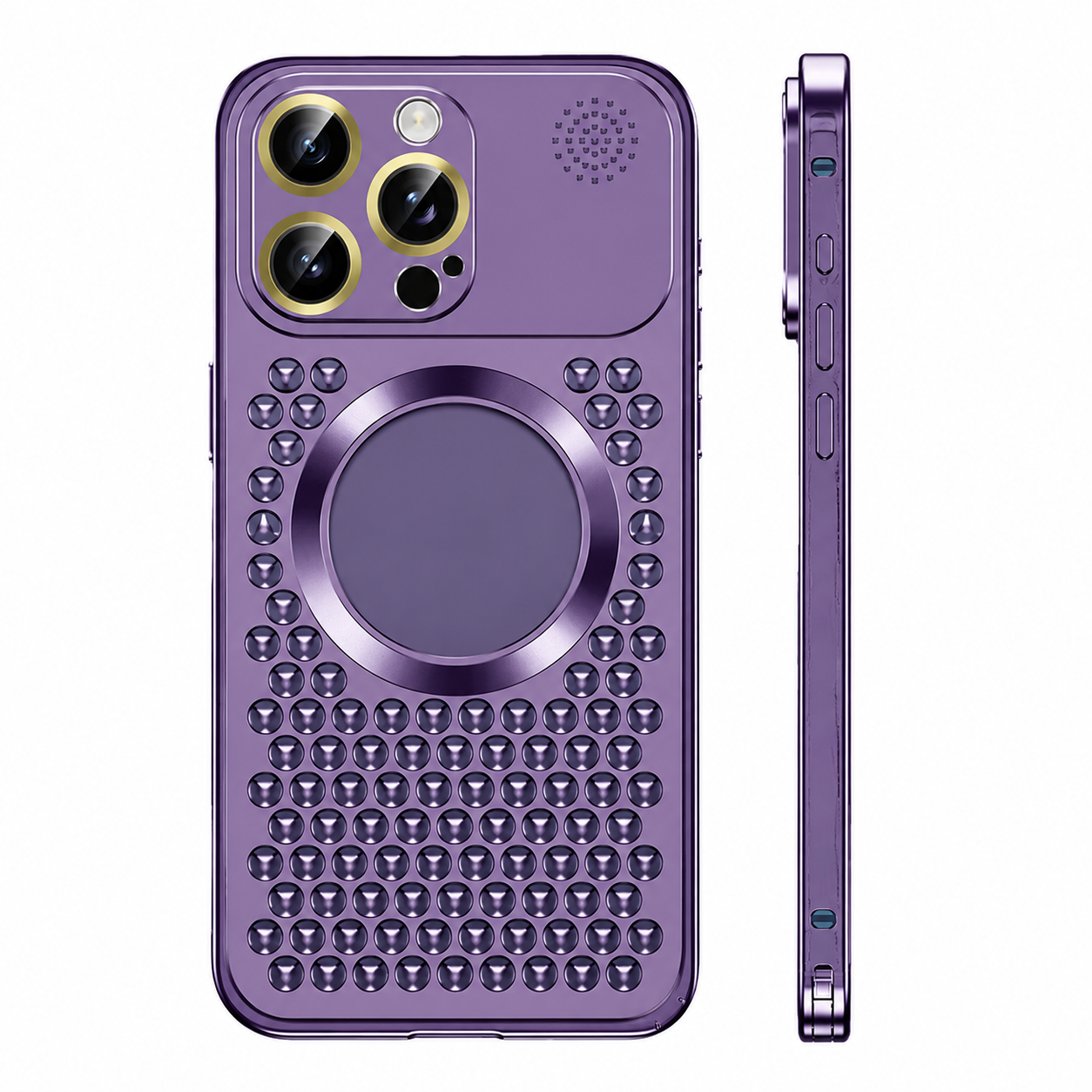 Premium iPhone Case Metal Heat Dissipation Cover MagSafe Compatible Magnetic Aluminum Back Shockproof Protective Case Camera Lens Screen Protection Ultra Thin Design