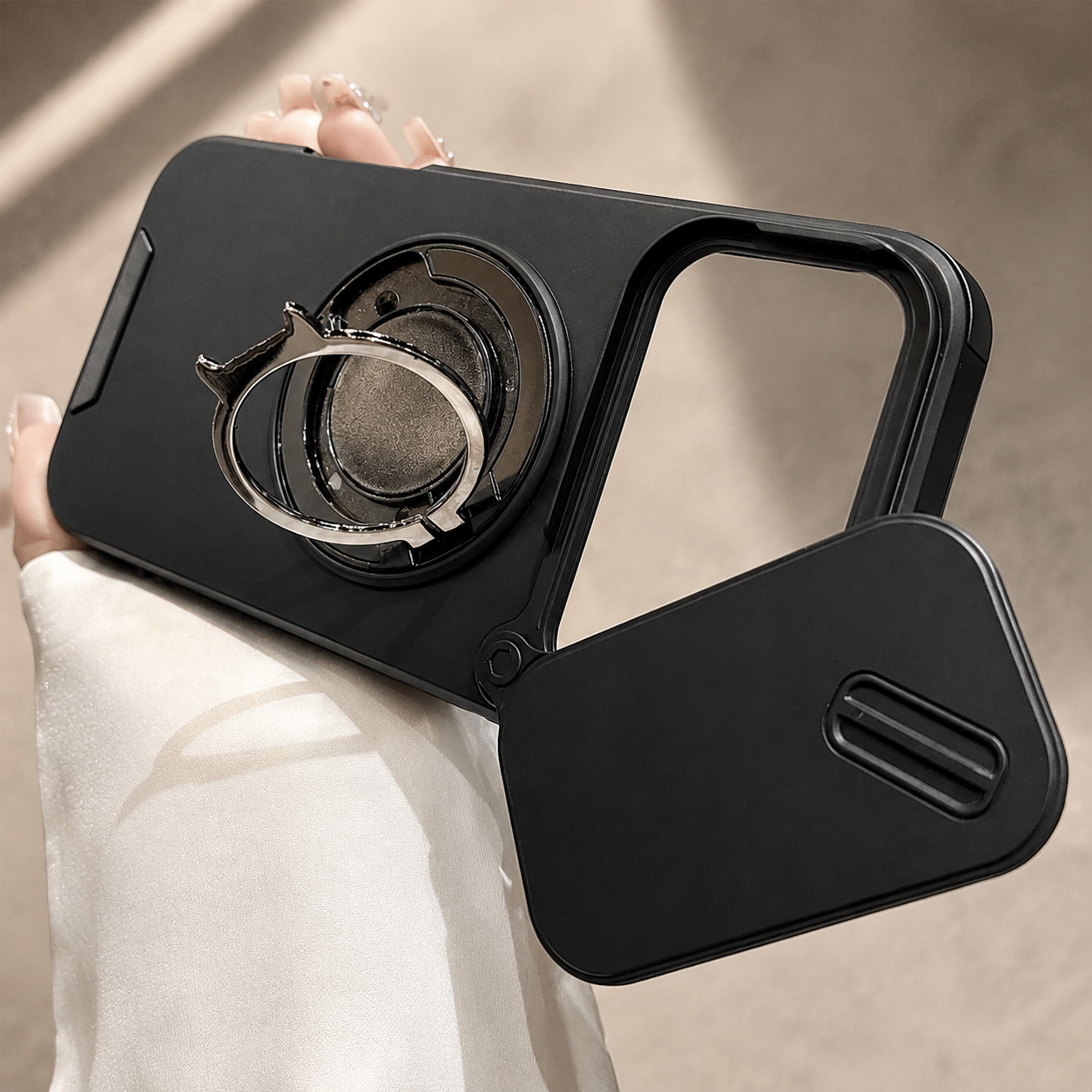 Premium iPhone Case Military Armor Protective Cover Magnetic Ring Stand Dual Layer Shockproof Camera Lens Protection Full Coverage