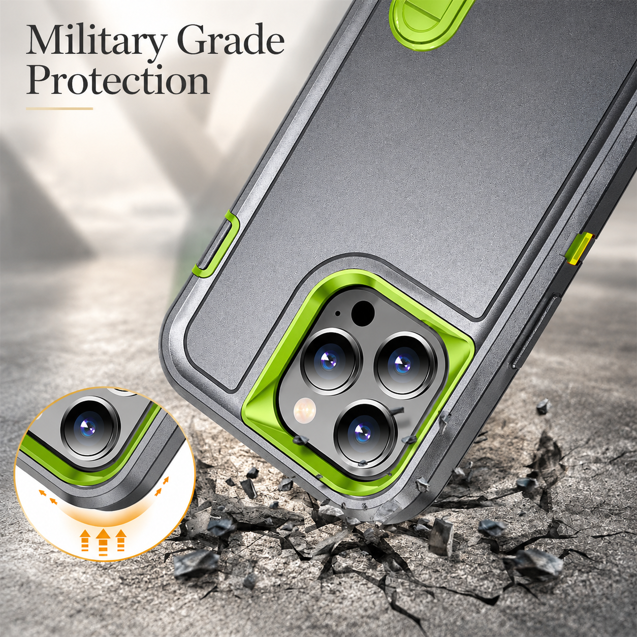 Premium iPhone Case Military Grade Defender Cover Kickstand Shockproof Hybrid Armor Protective Case Full Body Rugged Design