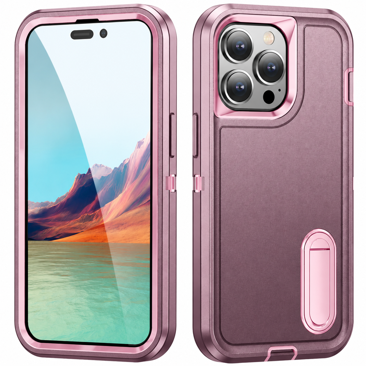 Premium iPhone Case Military Grade Defender Cover Kickstand Shockproof Hybrid Armor Protective Case Full Body Rugged Design