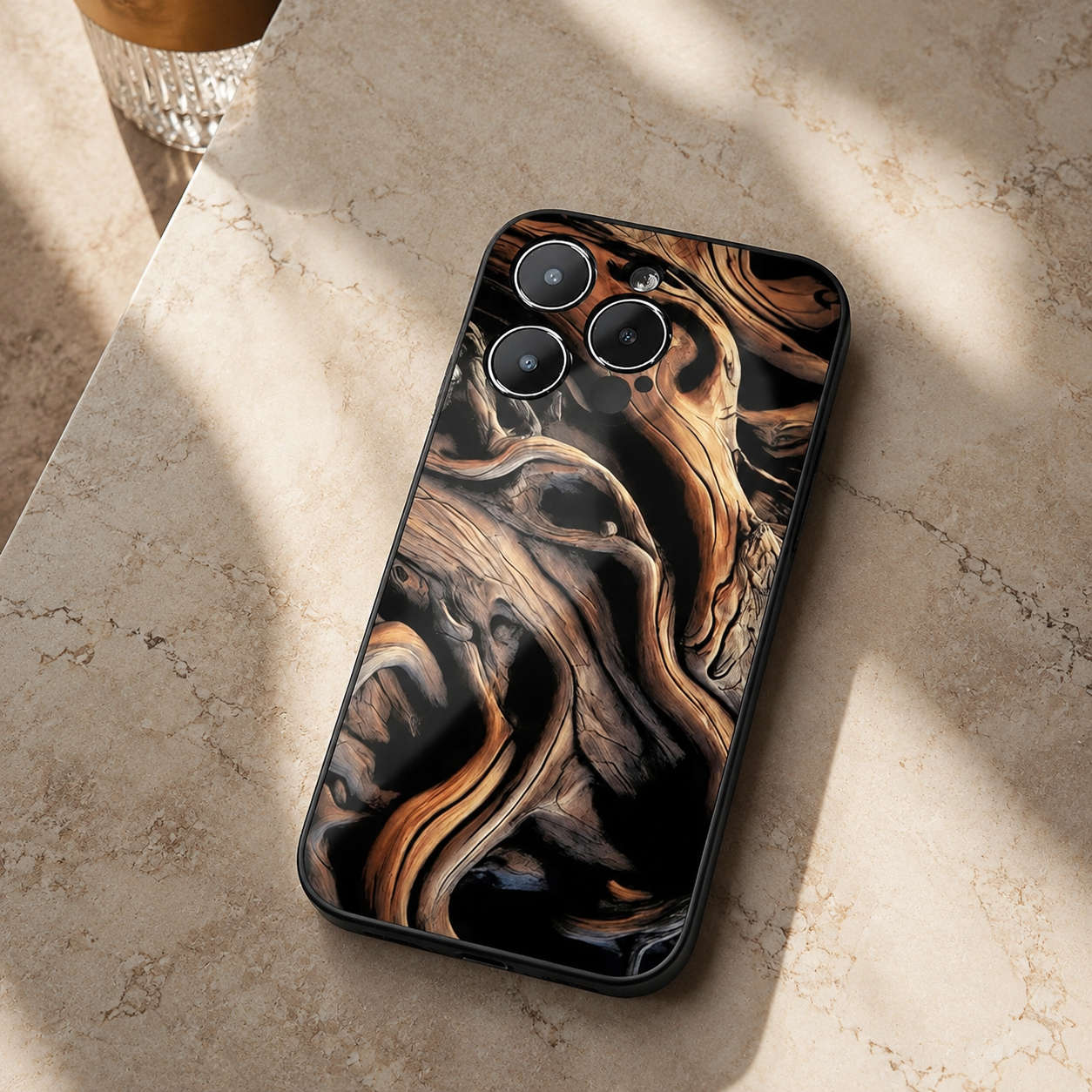 Premium iPhone Case Natural Wood Protective Cover Slim Lightweight Silicone Frame Camera Lens Protection Anti Scratch Full Coverage Wireless Charging