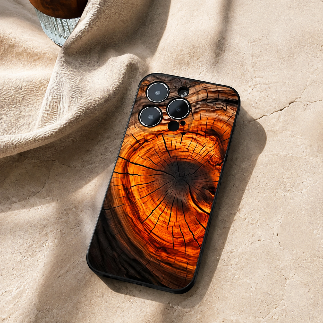 Premium iPhone Case Natural Wood Protective Cover Slim Lightweight Silicone Frame Camera Lens Protection Anti Scratch Full Coverage Wireless Charging