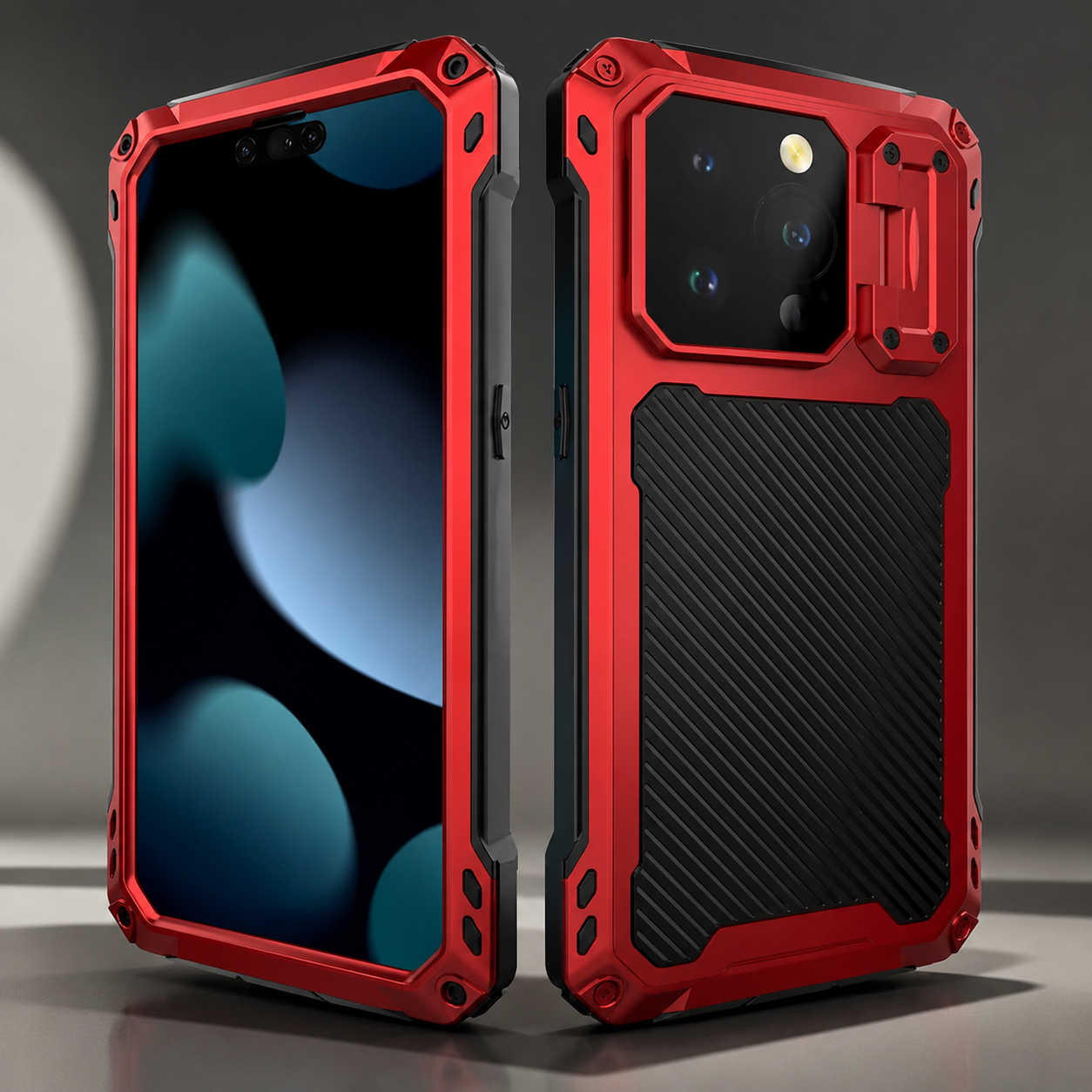Premium iPhone Case Protective Cover Built In Screen Protector Sliding Camera Guard Shockproof Military Grade Kickstand Non Slip Full Coverage