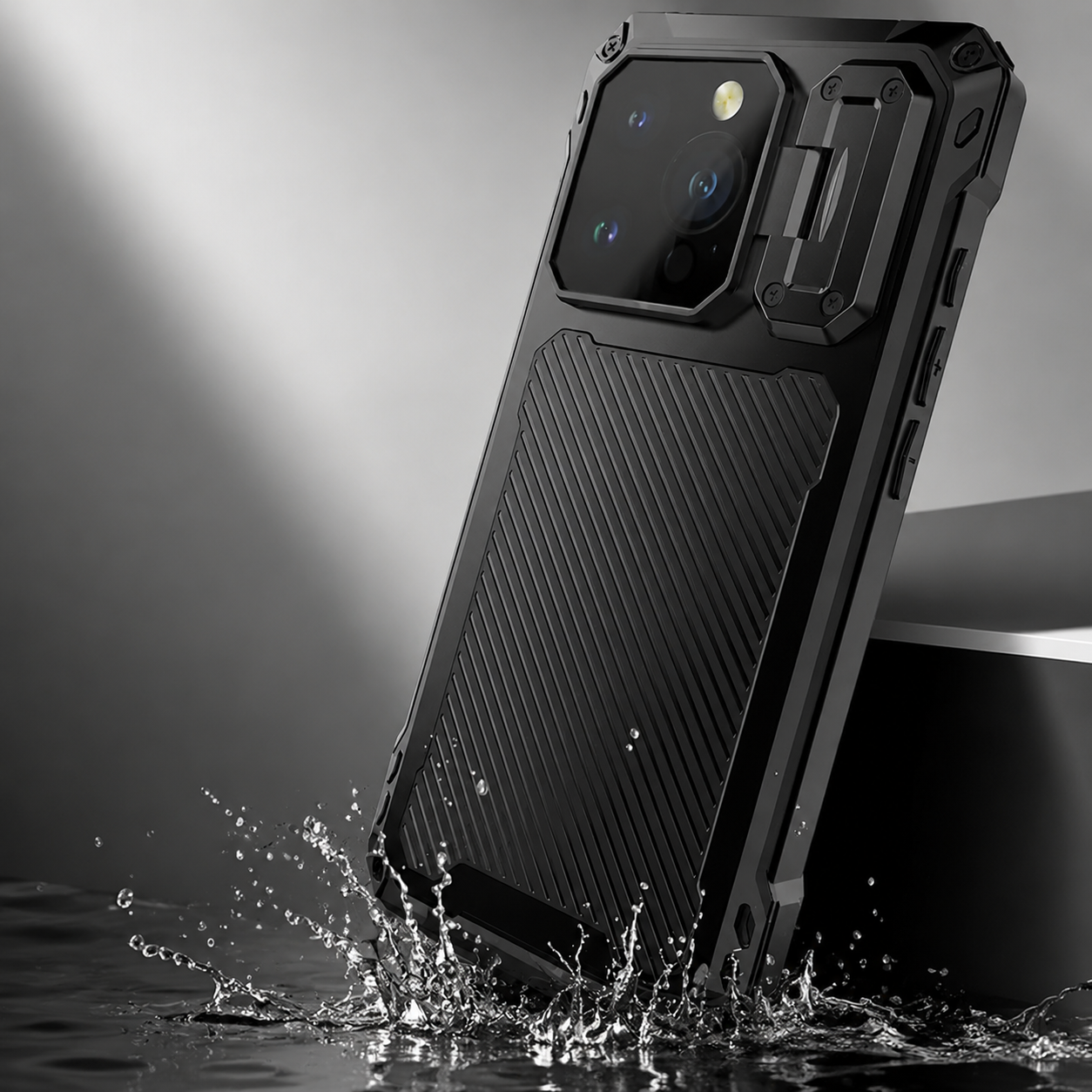 Premium iPhone Case Protective Cover Built In Screen Protector Sliding Camera Guard Shockproof Military Grade Kickstand Non Slip Full Coverage