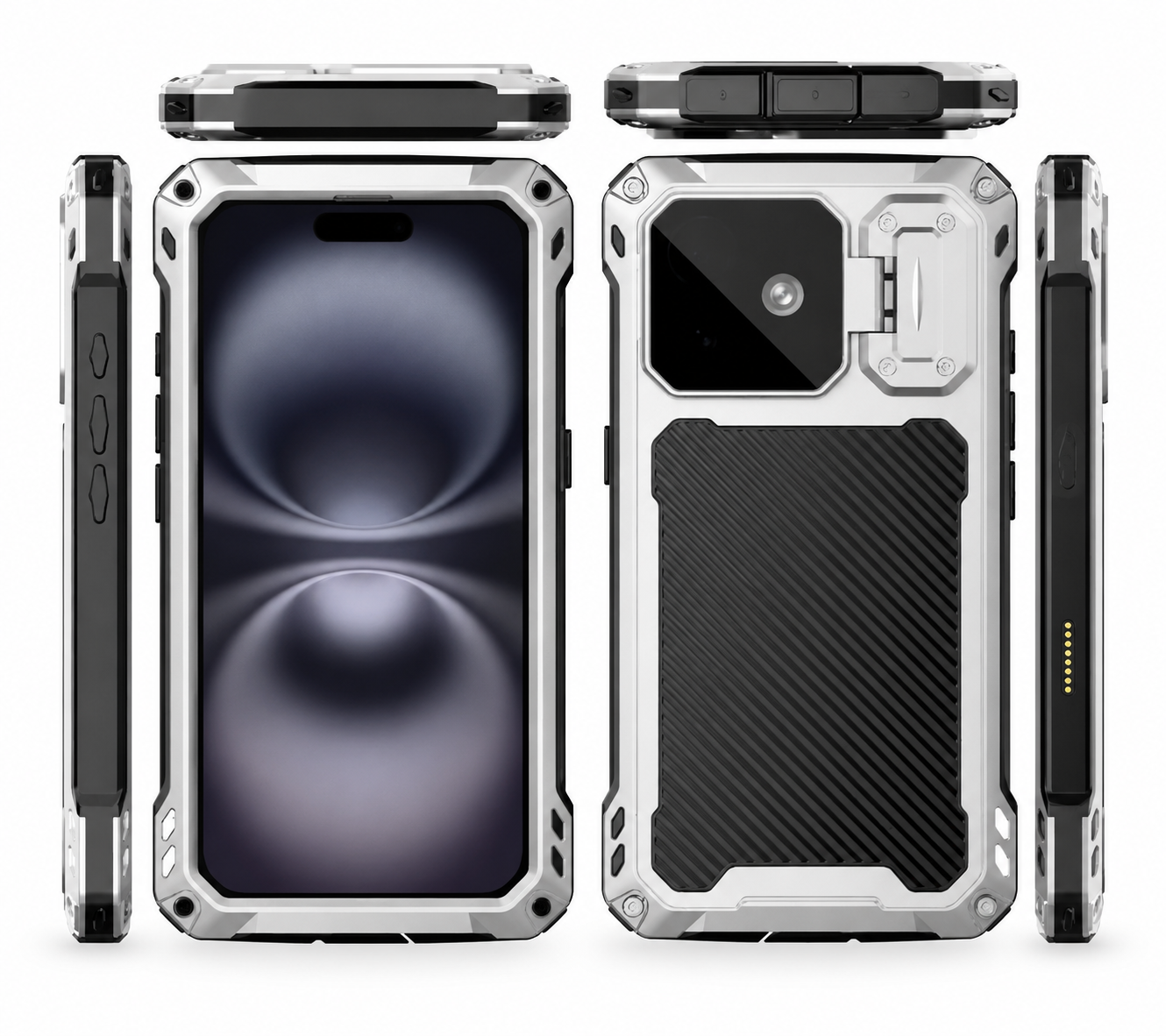 Premium iPhone Case Protective Cover Built In Screen Protector Sliding Camera Guard Shockproof Military Grade Kickstand Non Slip Full Coverage