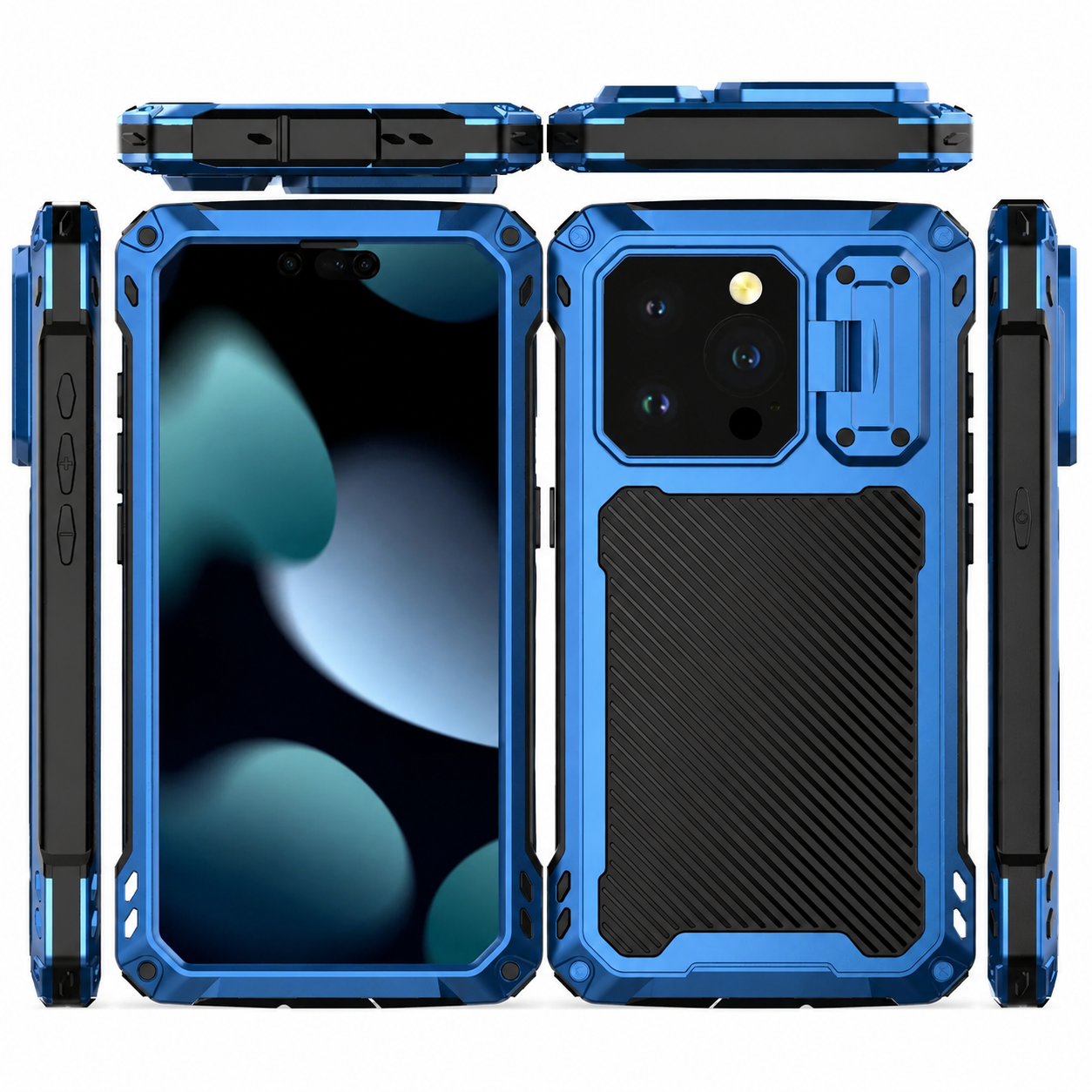 Premium iPhone Case Protective Cover Built In Screen Protector Sliding Camera Guard Shockproof Military Grade Kickstand Non Slip Full Coverage