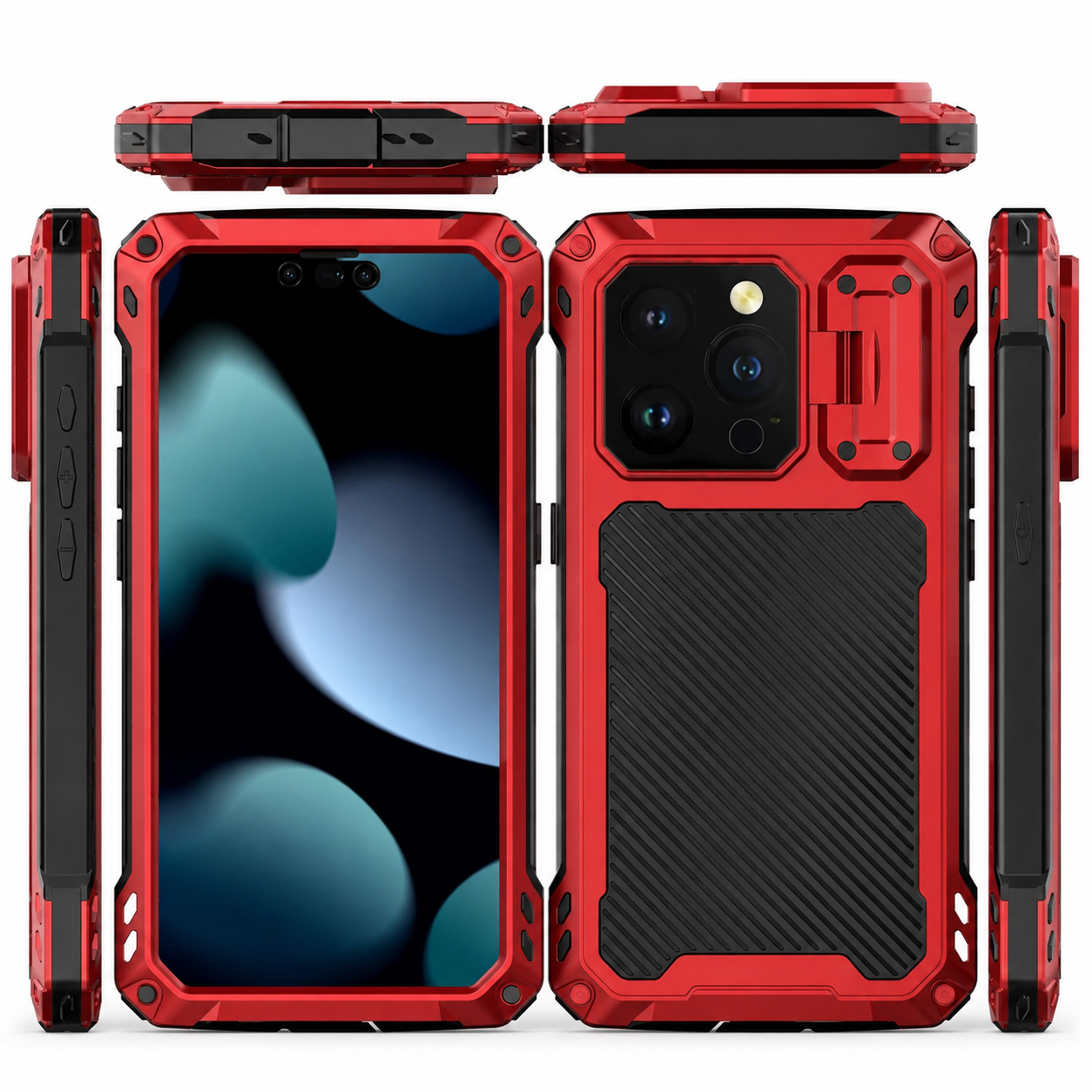 Premium iPhone Case Protective Cover Built In Screen Protector Sliding Camera Guard Shockproof Military Grade Kickstand Non Slip Full Coverage