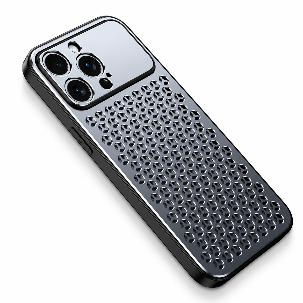 Premium iPhone Case Protective Cover Camera Lens Protection Aluminum Alloy Metal Frame Anti Scratch Anti Fingerprint Breathable Back Slim Full Coverage