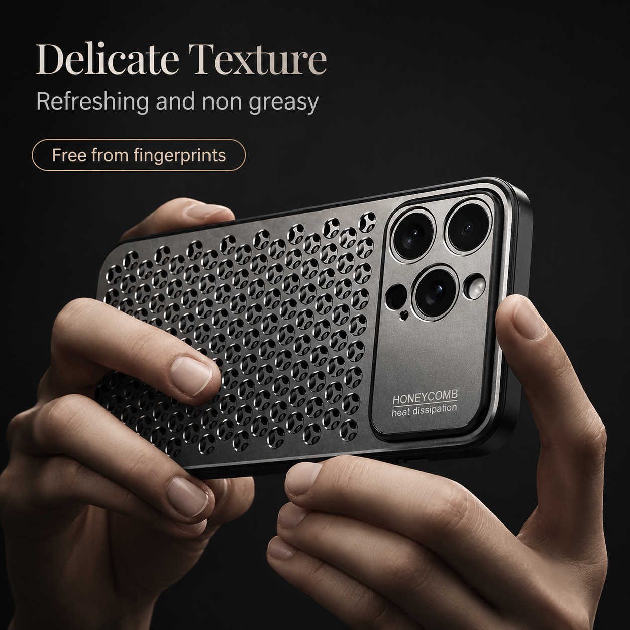 Premium iPhone Case Protective Cover Camera Lens Protection Aluminum Alloy Metal Frame Anti Scratch Anti Fingerprint Breathable Back Slim Full Coverage