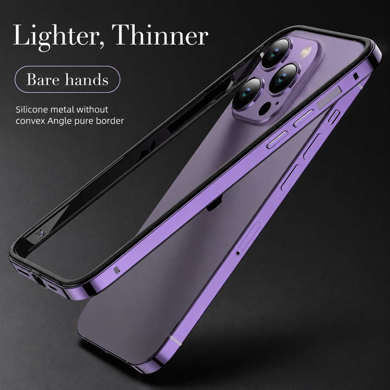 Premium iPhone Case Protective Cover Camera Lens Protection Shockproof Aluminum Metal Frame Bumper Silicone Anti Scratch Lightweight Edge Protection